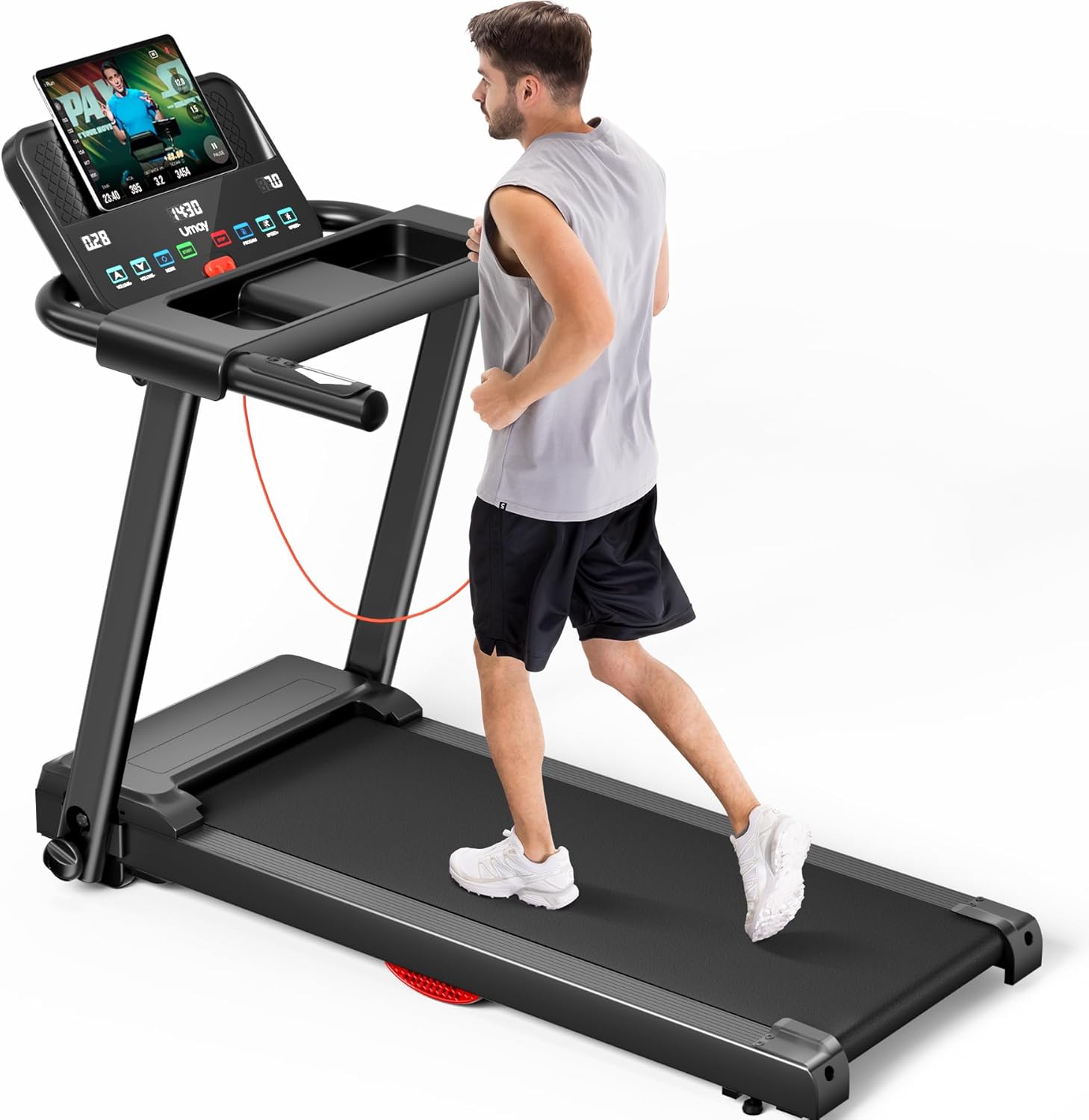Treadmills for Home, 3.0HP Quiet Brushless Folding Treadmill with Heart Rate Sen...