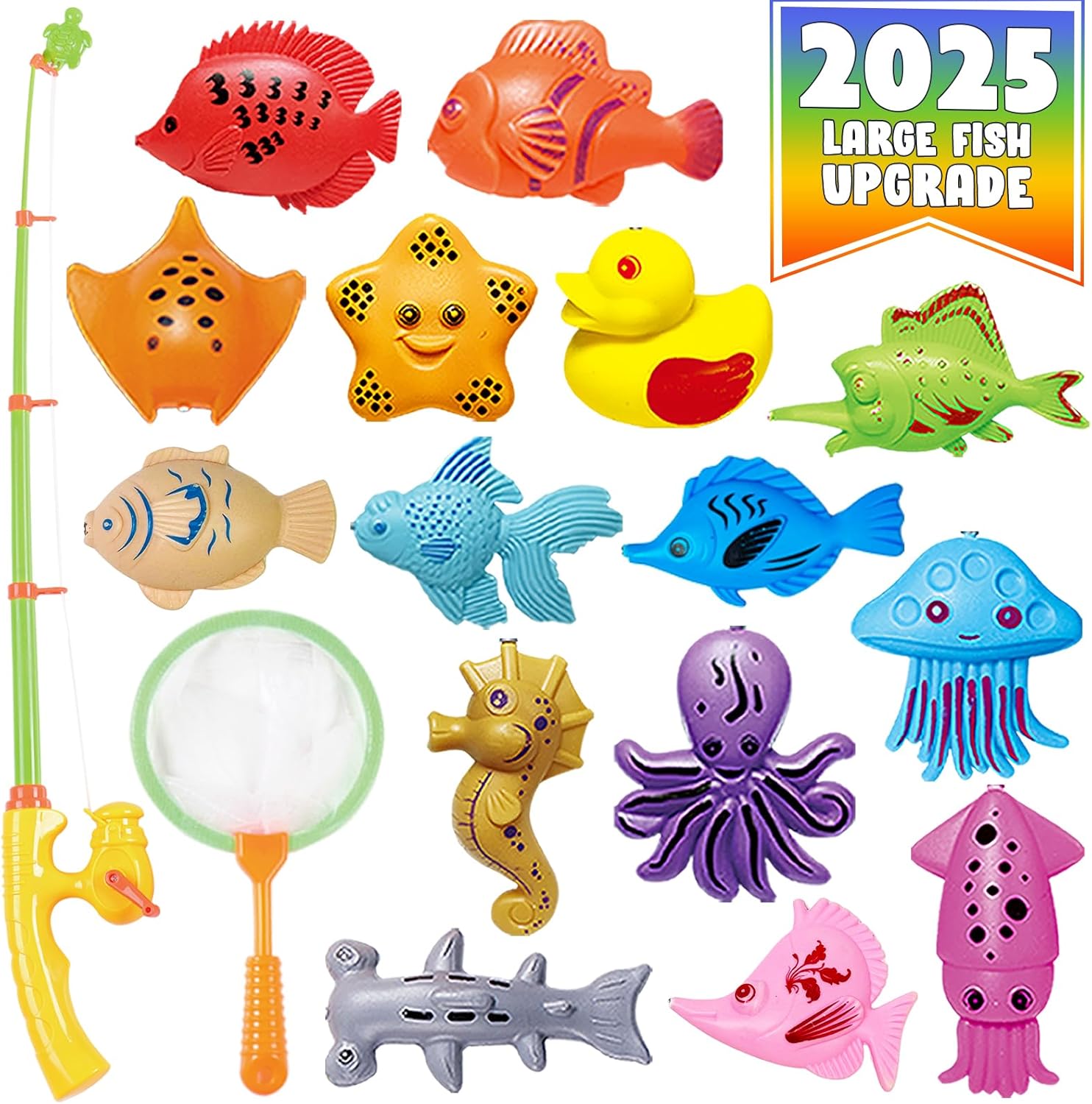 CozyBomB™ Kids Fishing Bath Toys Game | Magnetic Floating Toy Magnet Pole Rod Ne...