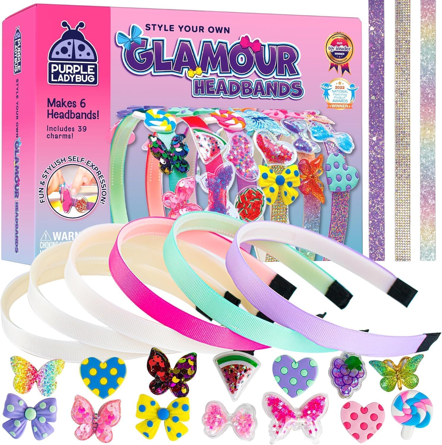 PURPLE LADYBUG Glamour Headband Making Kit for Girls - DIY Hair Accessories & Ha...