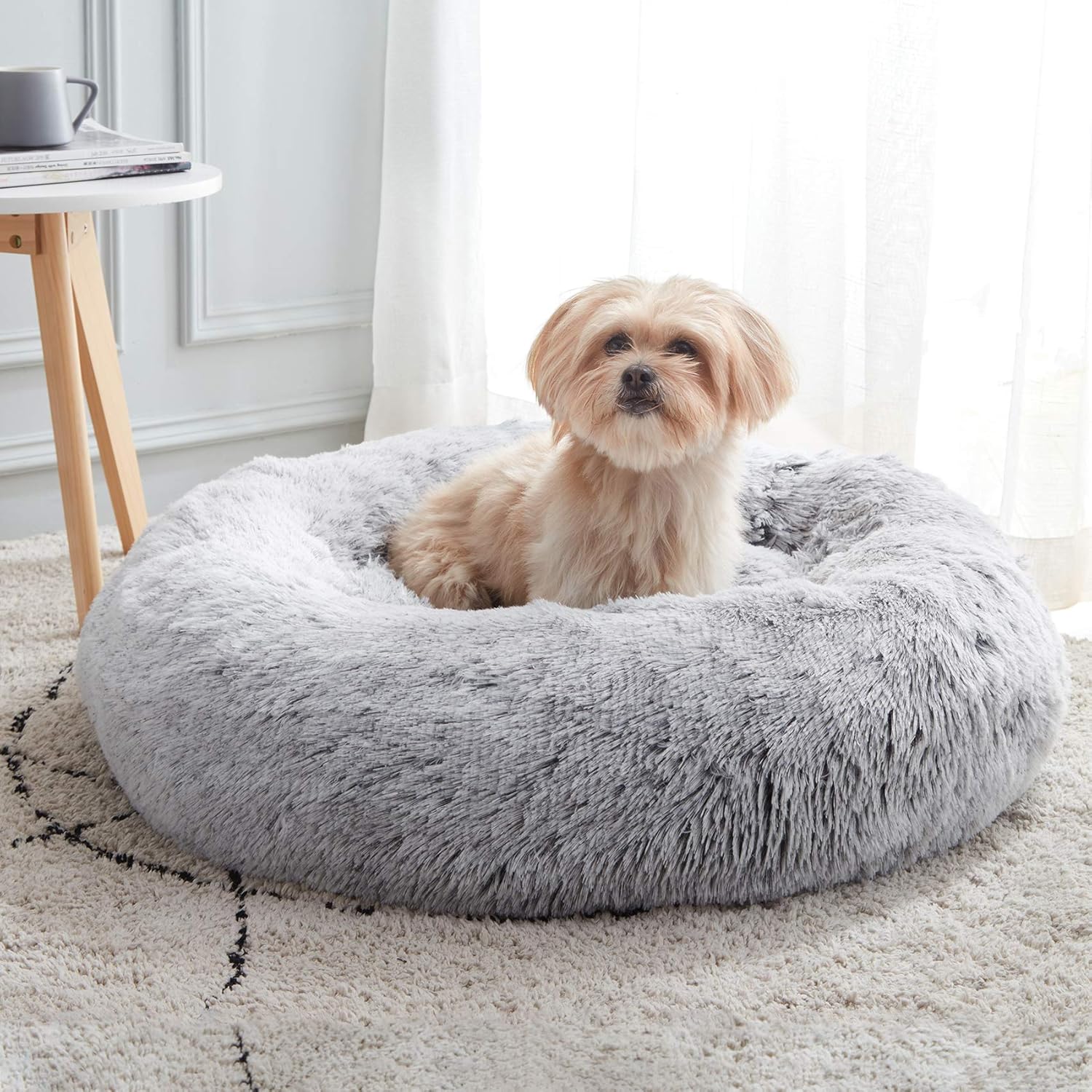 WESTERN HOME WH Calming Dog & Cat Bed, Anti-Anxiety Donut Cuddler Warming Cozy S...