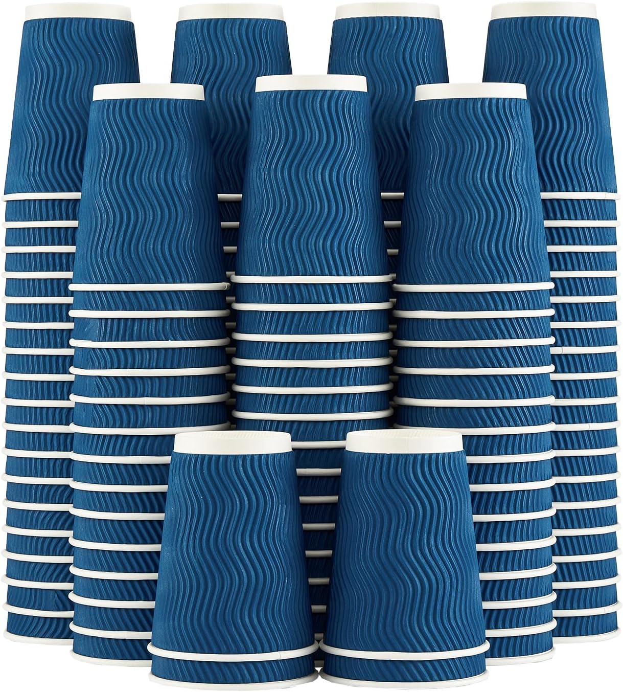 Lamosi Coffee Cups 12 oz - 120 Pack, 12 oz Disposable Paper Coffee Cups Insulate...