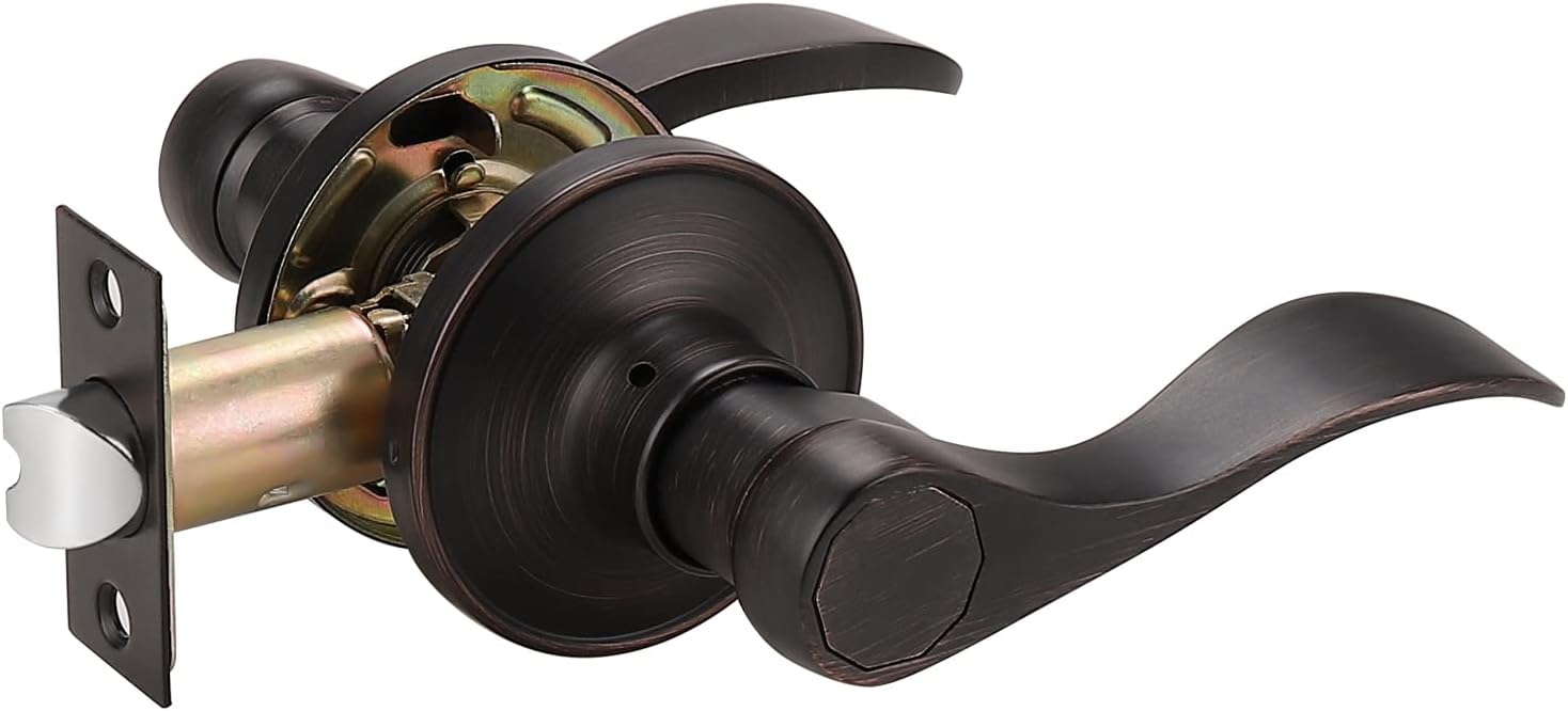 Probrico Interior Oil Rubbed Bronze Door Handle, Wave Style Passage Door Handles...