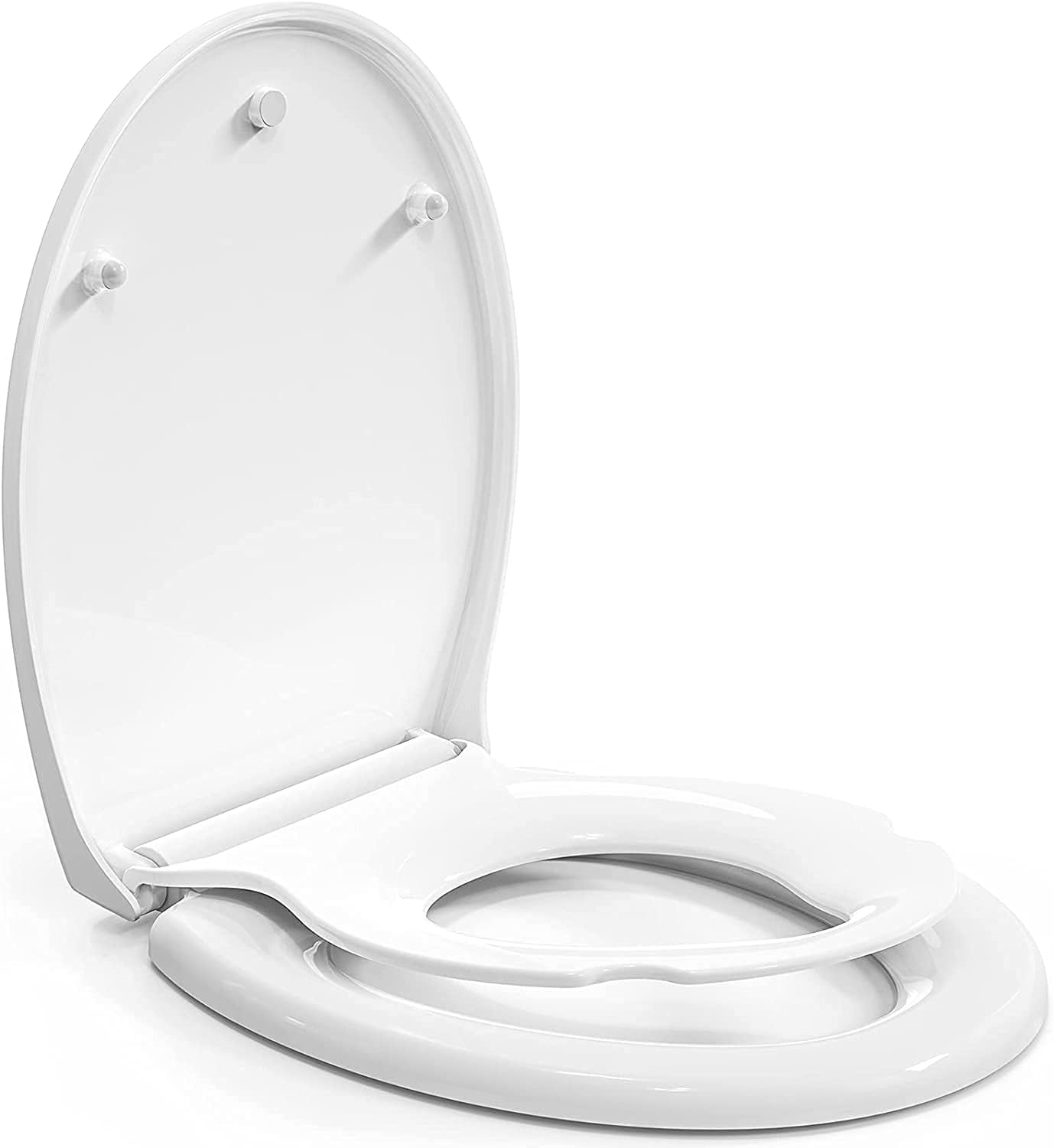Pipishell Family Toilet Seat Soft Close with Removable Child Seat, Quick Release...