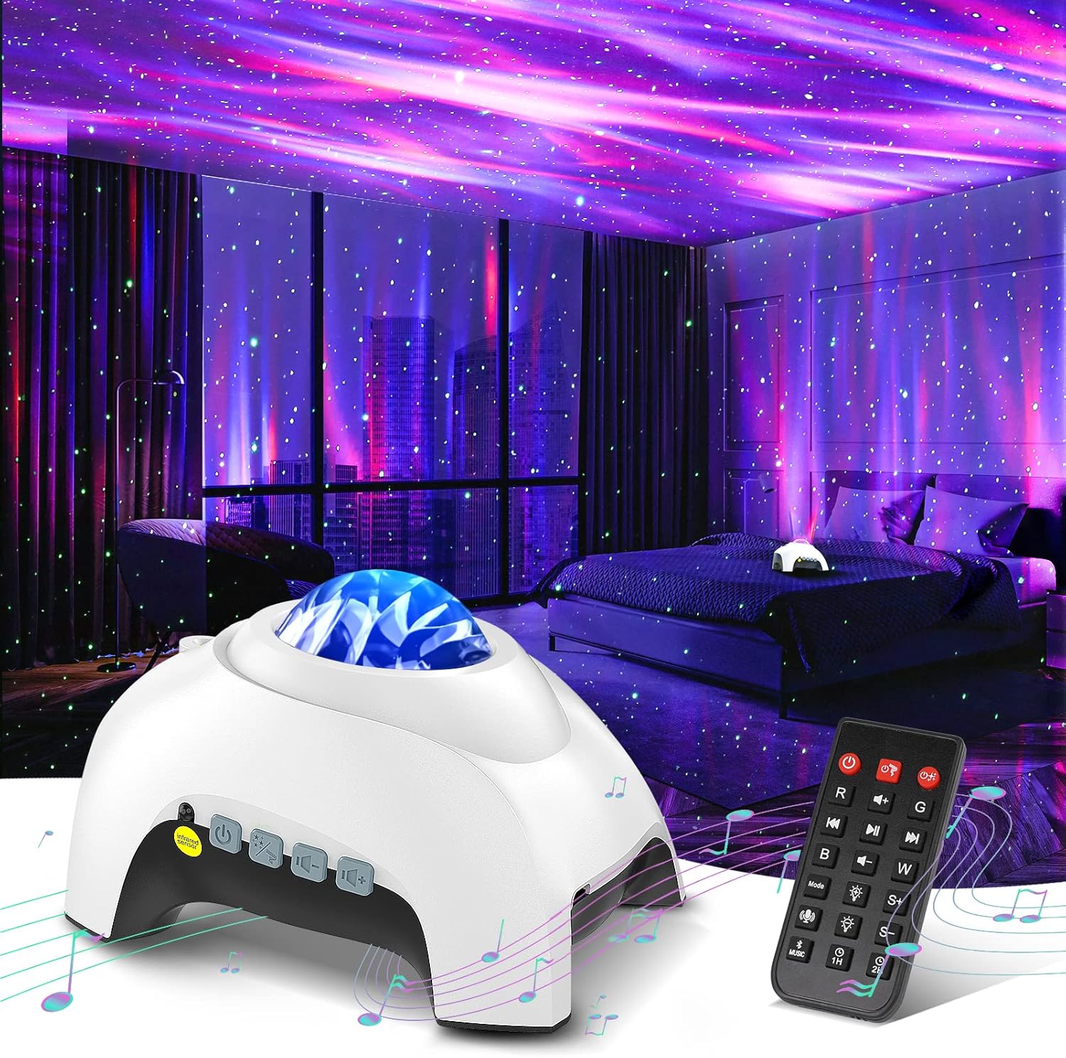 Northern Galaxy Light Aurora Projector with 33 Light Effects, Night Lights LED S...
