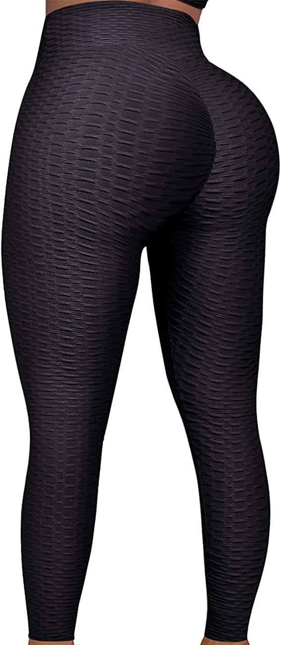 FITTOO Women's Scrunch Bums Leggings Gym, High Waist Anti Cellulite Waffle Honey...