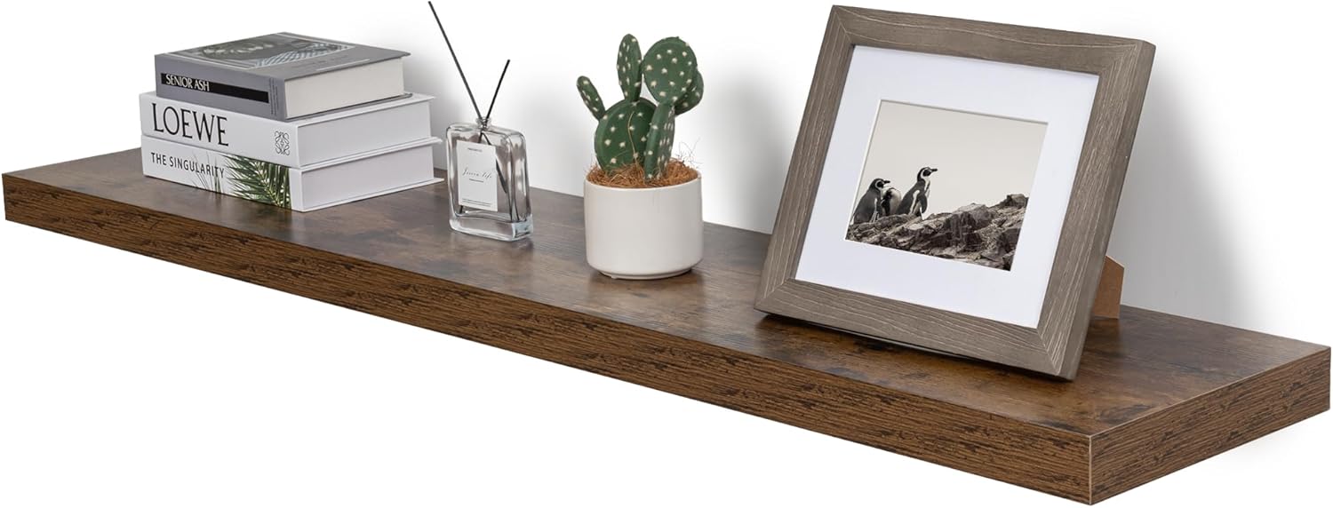 Fun Memories 55 Inch Floating Shelf, Large Display Shelf & Storage Shelf, 12 Inc...