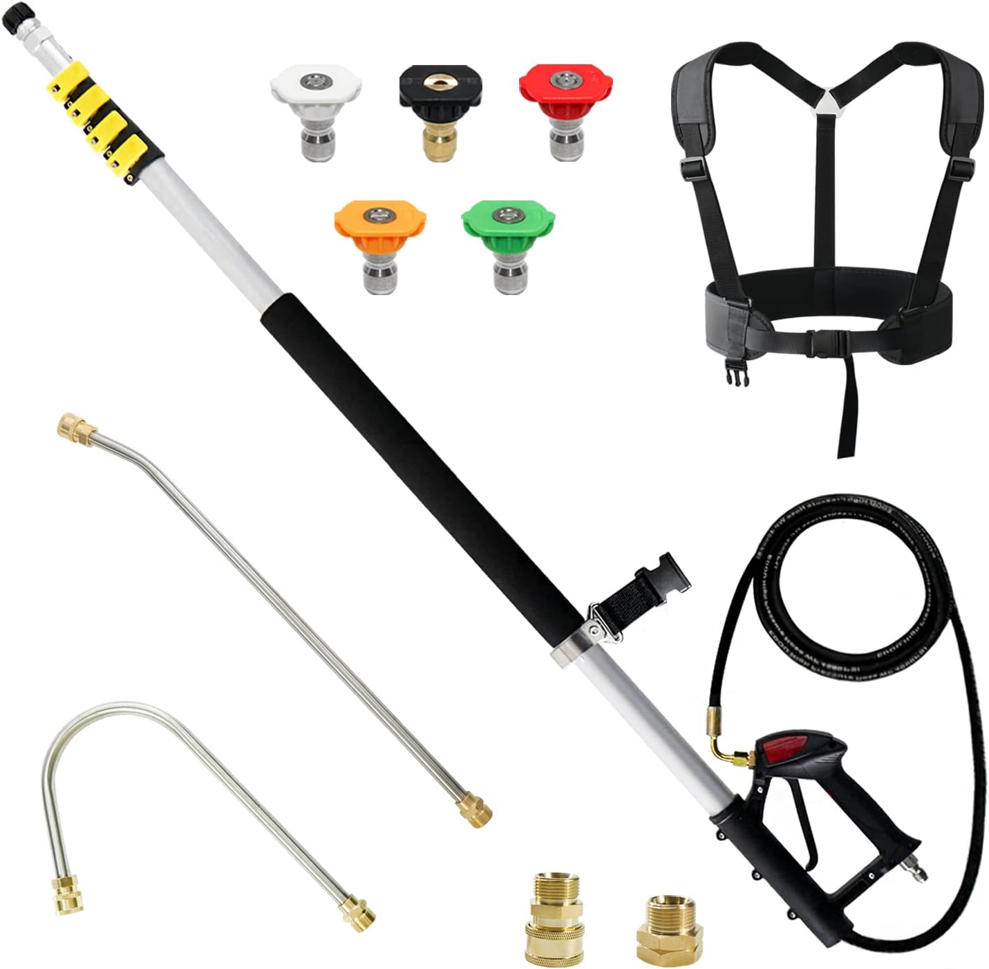 janz Aluminum 24 FT Telescoping Pressure Washer Wand with Pressure Washer Extens...