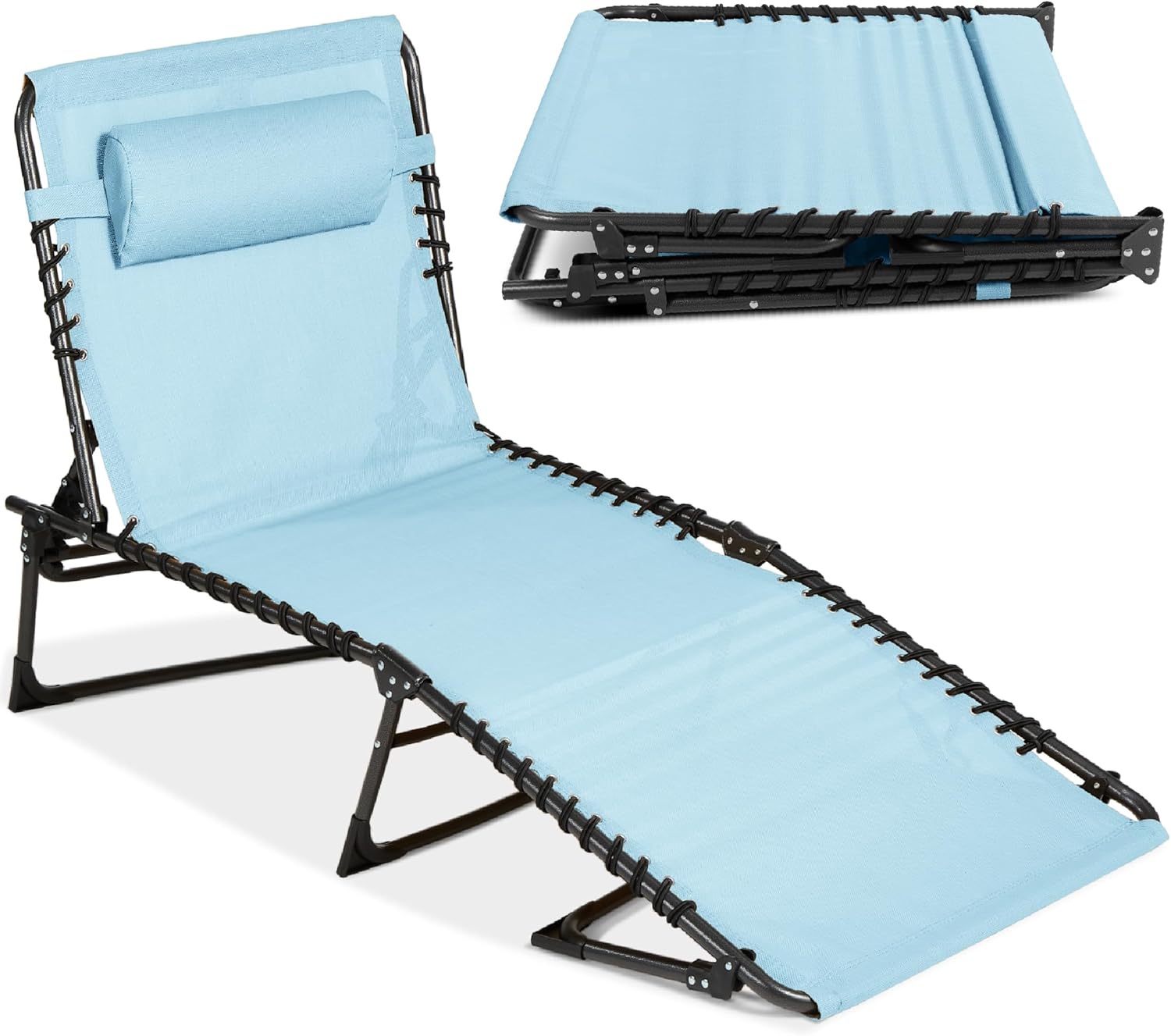 Best Choice Products Patio Chaise Lounge Chair, Portable Outdoor Folding Recline...