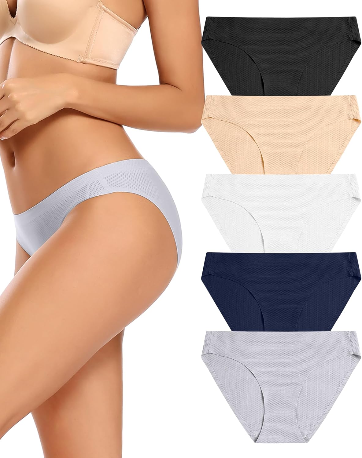 voenxe Women Bikini Underwear,Seamless Breathable Ladies Panties,No Show Comfort...