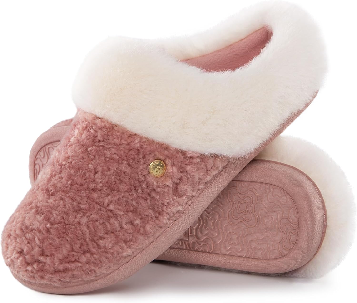 HomeTop Women's Comfy Clog Slippers Soft Warm Non-slip Indoor House Shoes with F...
