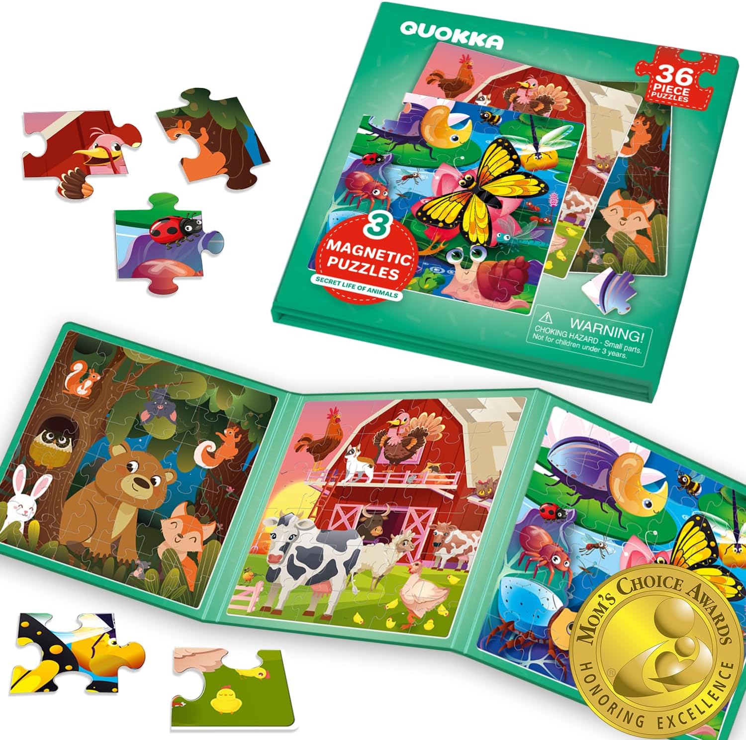 QUOKKA Magnetic Puzzles for 2 3 Year Olds - Travel Games for Kids Age 4 5 - Trav...