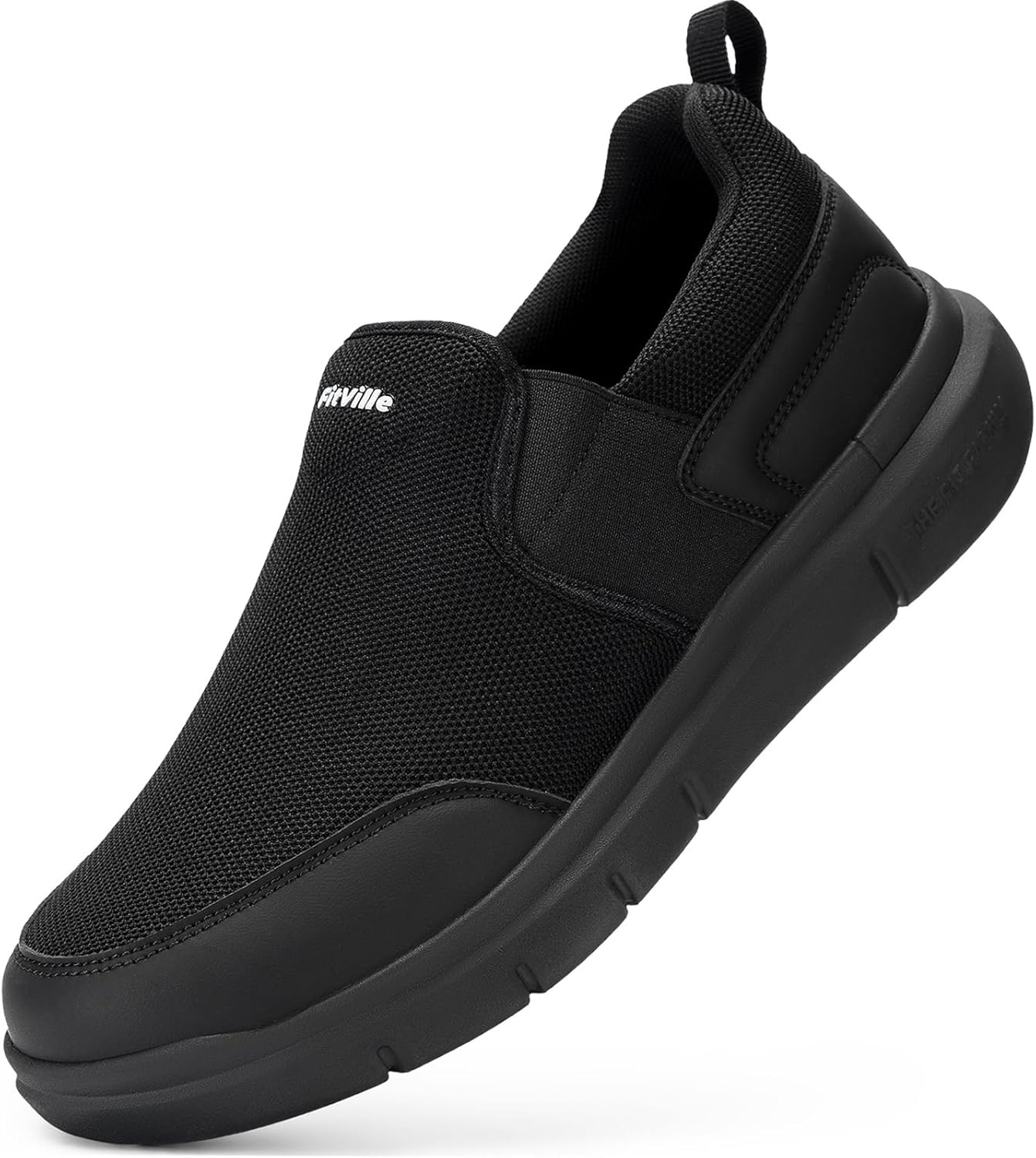 FitVille Men's Extra Wide Slip On Trainers Comfortable Breathable Casual Loafers...