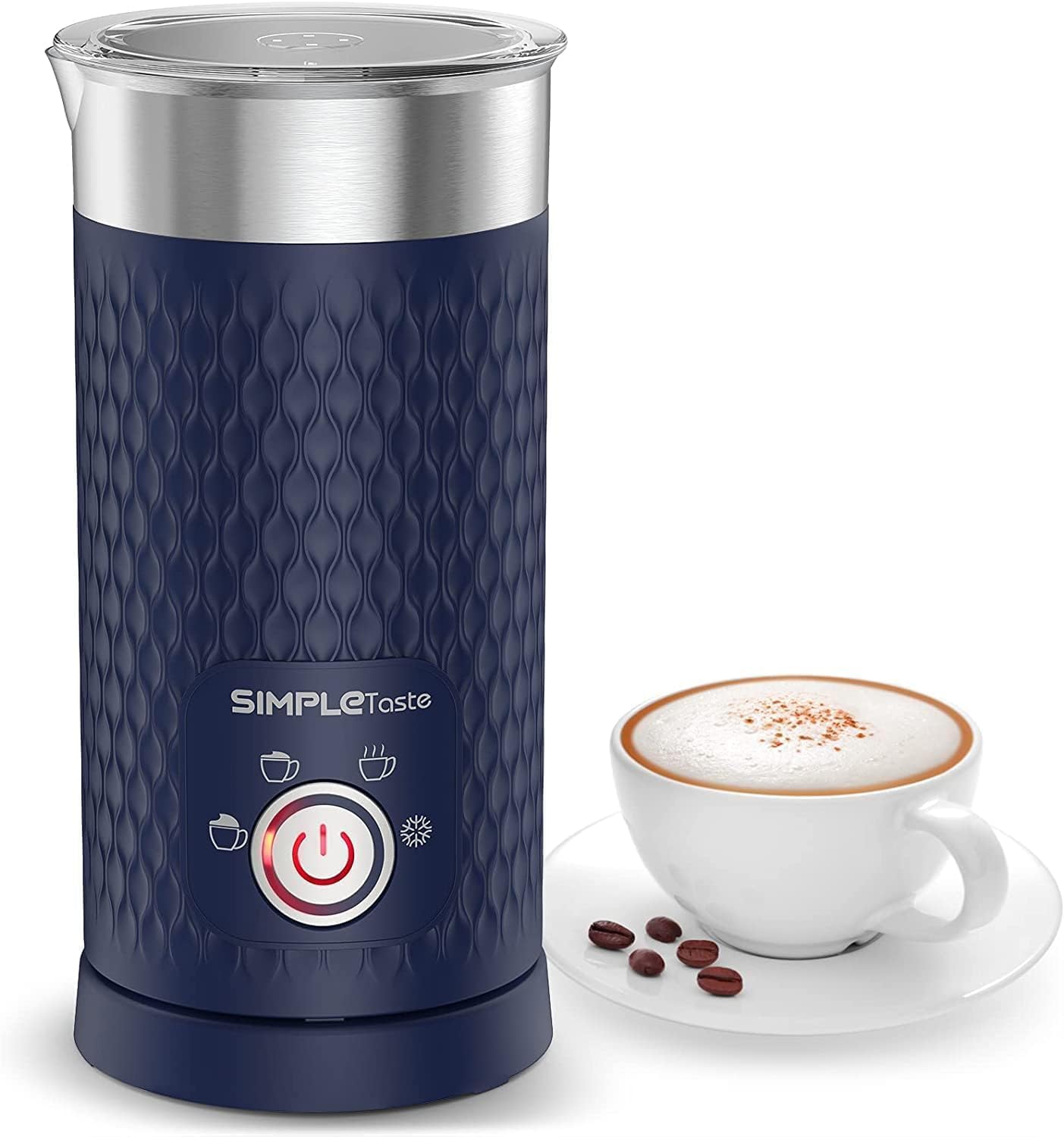SIMPLETASTE Electric Milk Frother, Automatic Frother and Milk Steamer, 4-in-1 El...