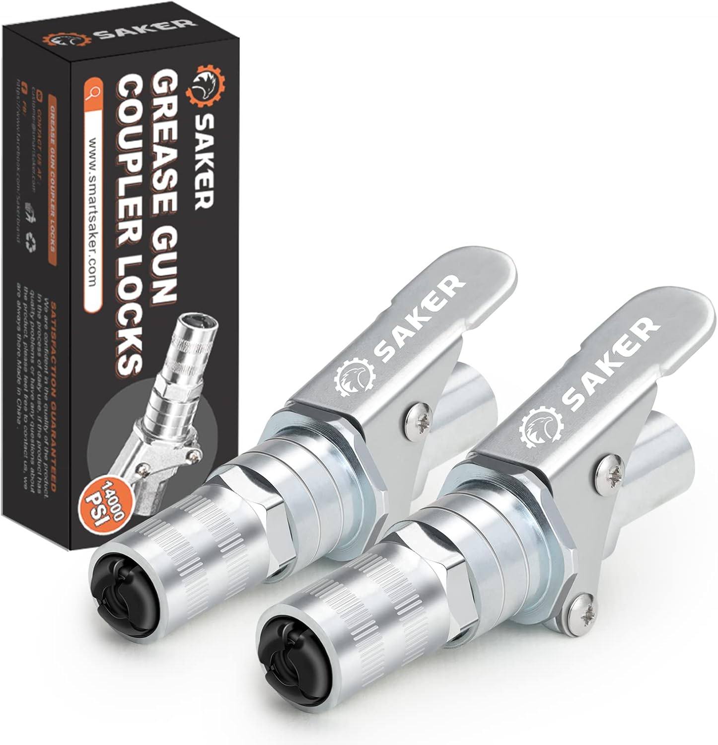 Saker Grease Gun Coupler-Upgrade to14000 PSI,Duty Quick Release Grease Couplers,...