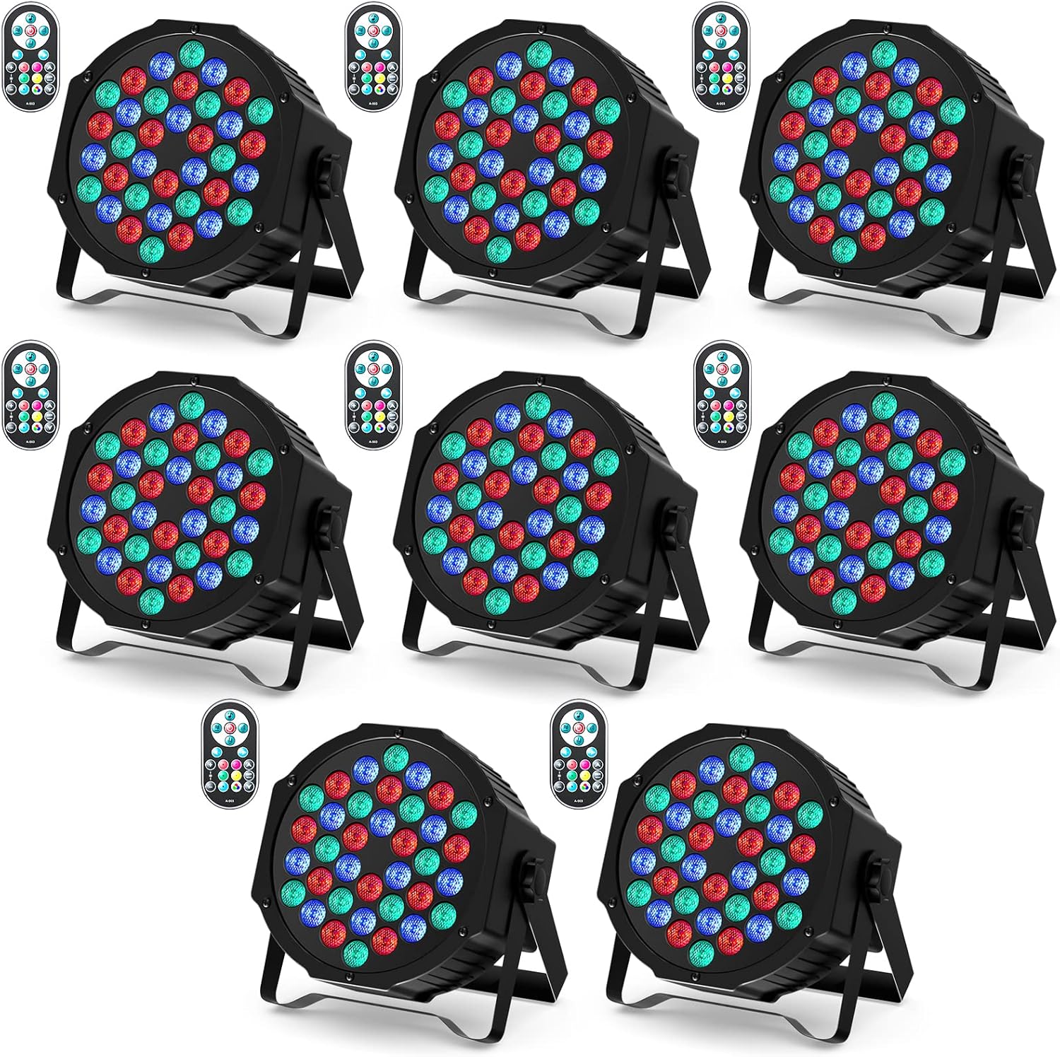 U`King 8 Pack RGB 36 LED Stage Lights with Remote Control, 72W LED Par Can Light...