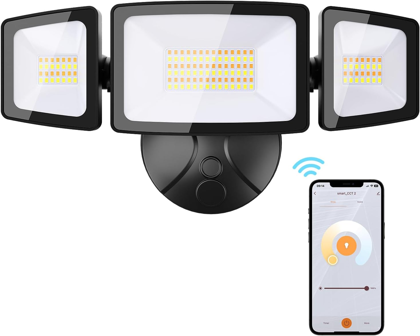 Onforu 55W Smart LED Flood Lights Outdoor, 5500LM, Tunable 2700K-6500K, APP Cont...