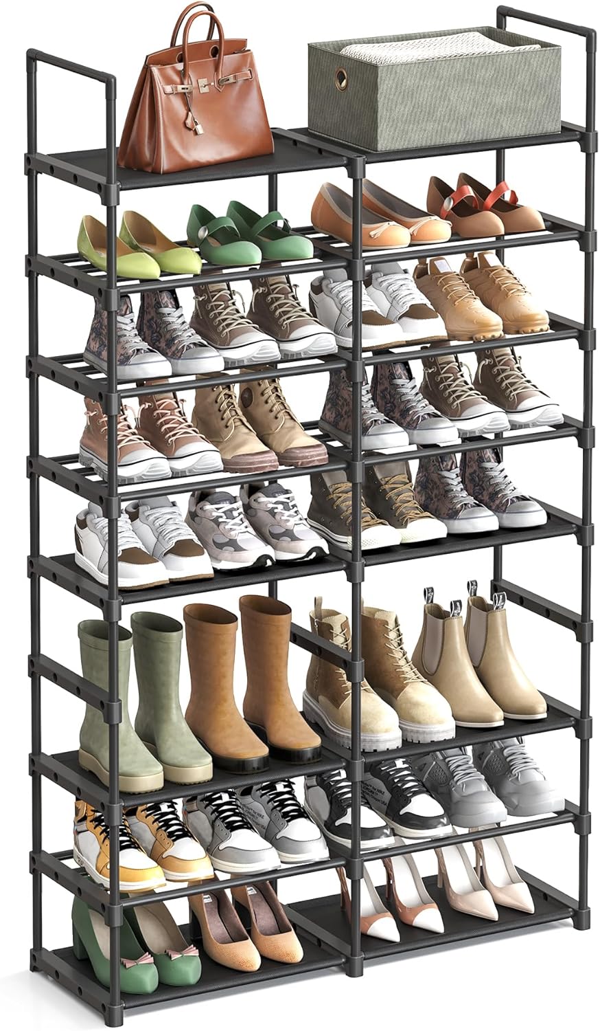 SONGMICS Large Shoe Rack, 8-Tier Shoe Organizer, Shoe Storage Holds up to 32 Pai...