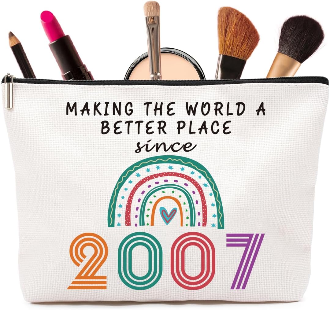 18th Birthday Gifts for Girls - 18th Birthday Gifts Rainbow Cosmetic Bags, Perso...