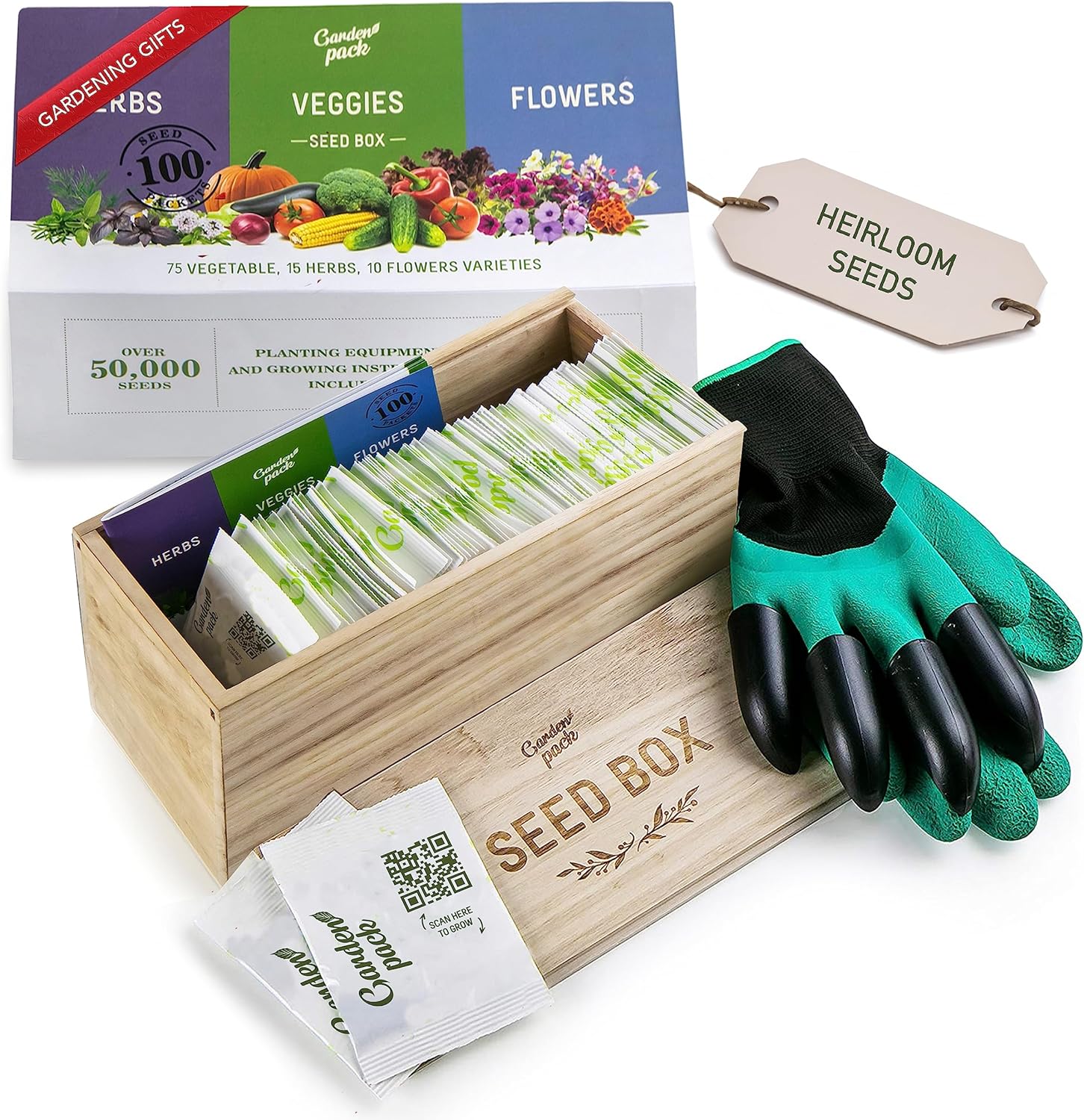 Garden Pack Premium Gardening Kit – 100 Varieties & 45,000 Seeds, Plant Seeds fo...
