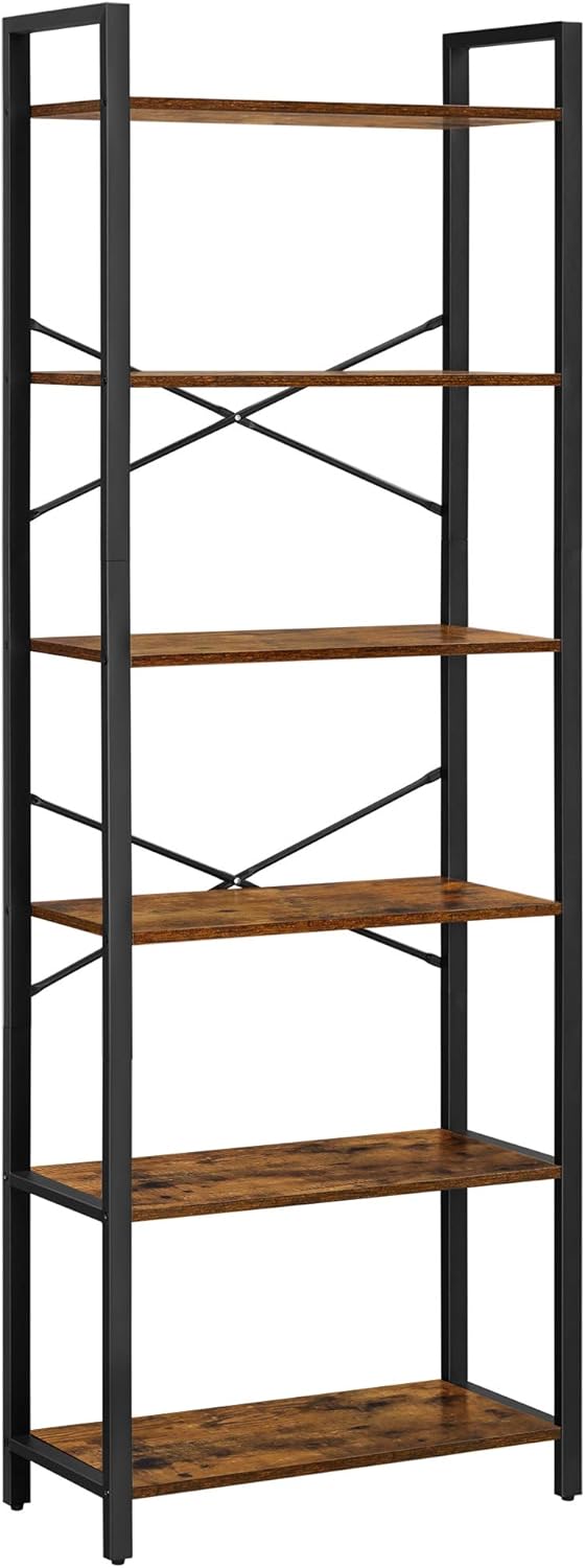 VASAGLE 6-Tier Bookshelf, Bookcase, Shelving Unit, for Office, Study, Living Roo...