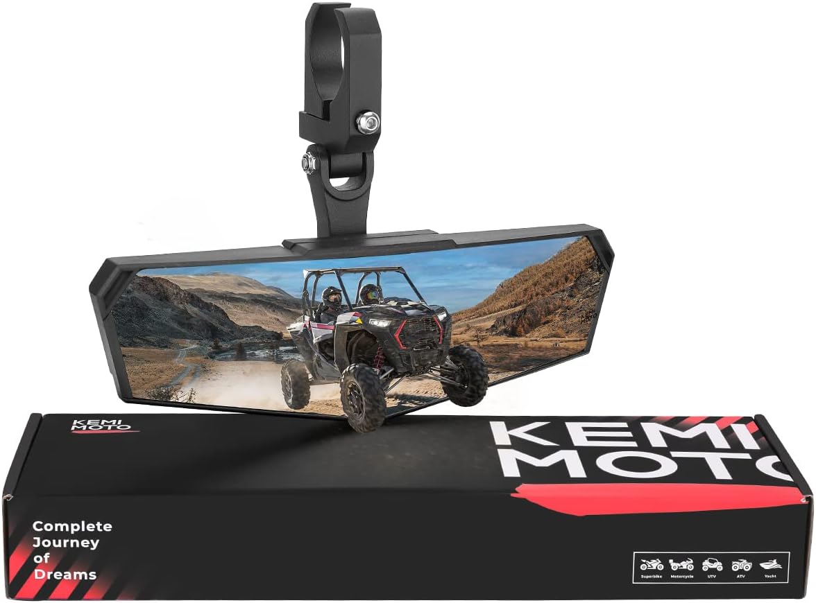 KEMIMOTO UTV Rear View Mirror, SXS UTV Mirror Clear View with 1.5-2 inch 360° Ad...