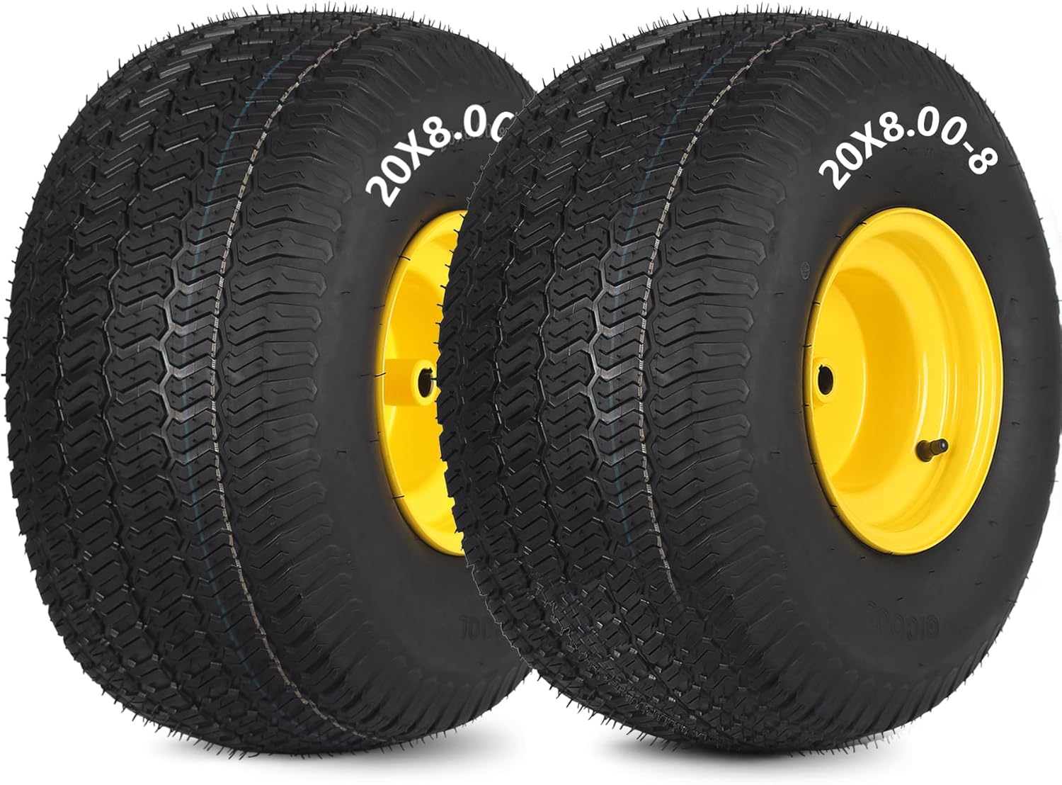 20x8.00-8 Tire and Wheel, 4 Ply Tubeless Lawn Mower Tire Replacement 20x8-8nhs R...