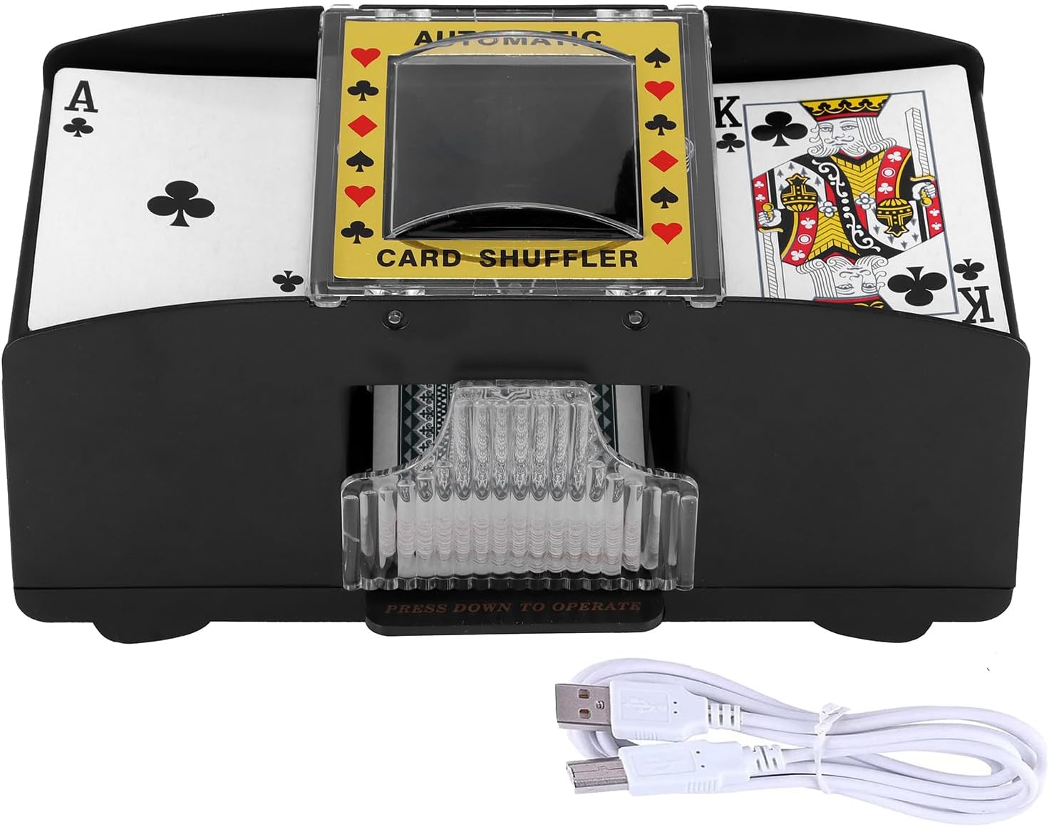 ZONJIE Automatic Card Shuffler Machine 2 Deck, Electronic Casino Poker Card Shuf...