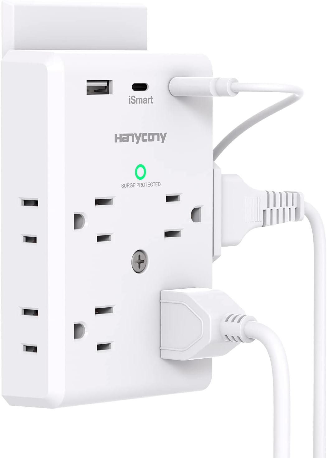 Multi Plug Outlet Extender with USB C Ports, 3 Sided Power Strip with 900J Surge...