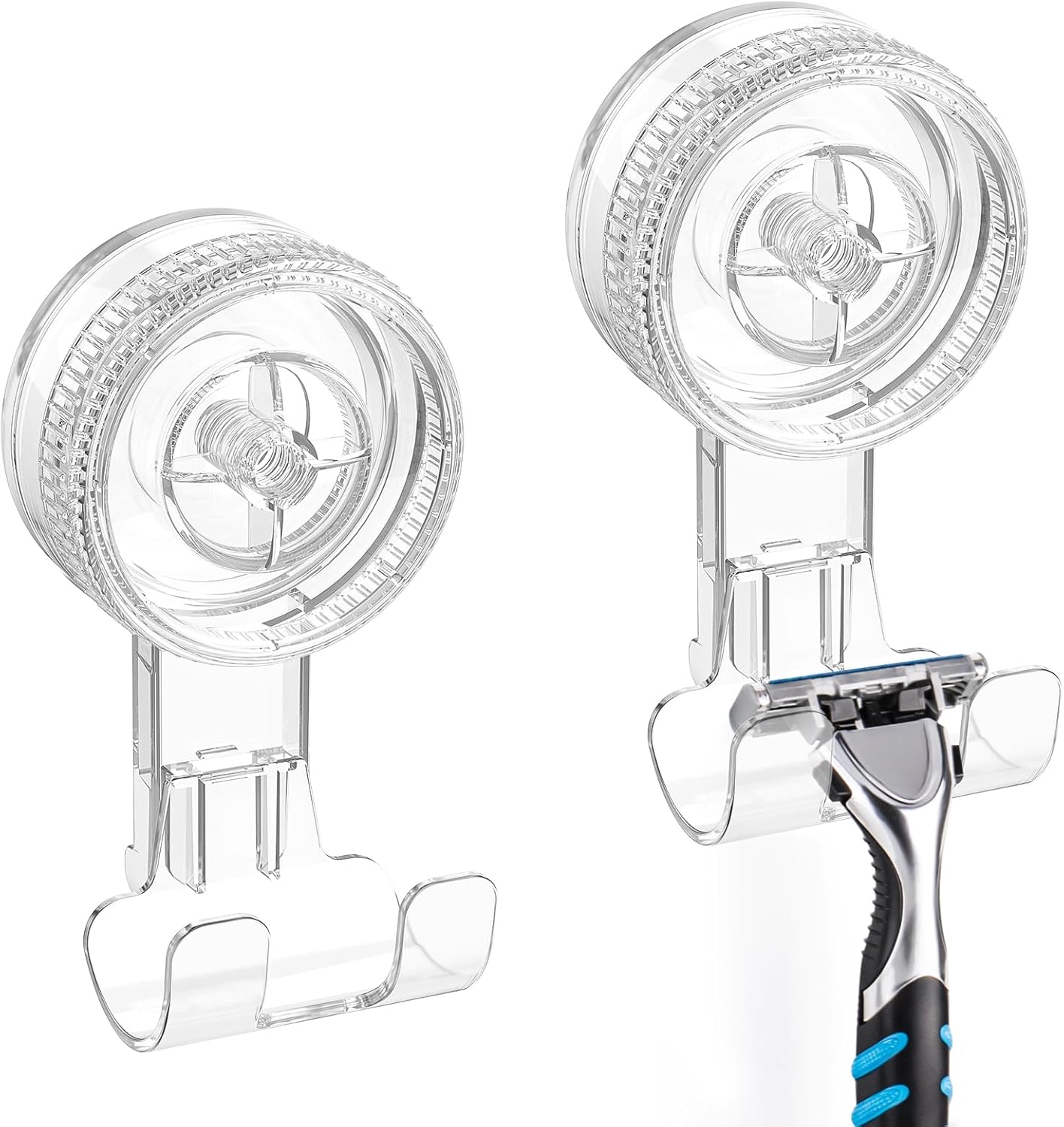 LUXEAR Suction Hooks, 2 Pack Razor Hooks Removable...