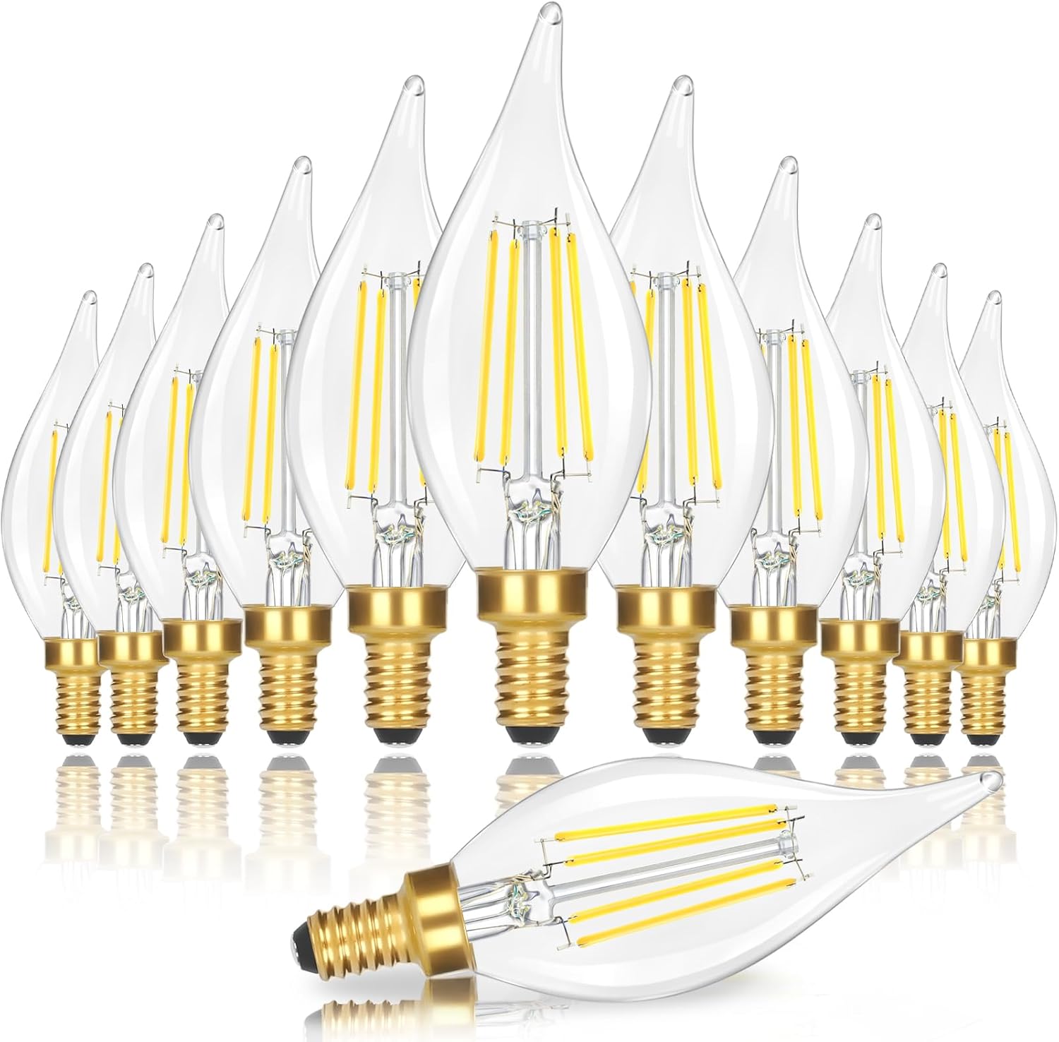 E12 Candelabra LED Light Bulbs, Dimmable 40 Watt Equivalent 5000K Bright Dayligh...