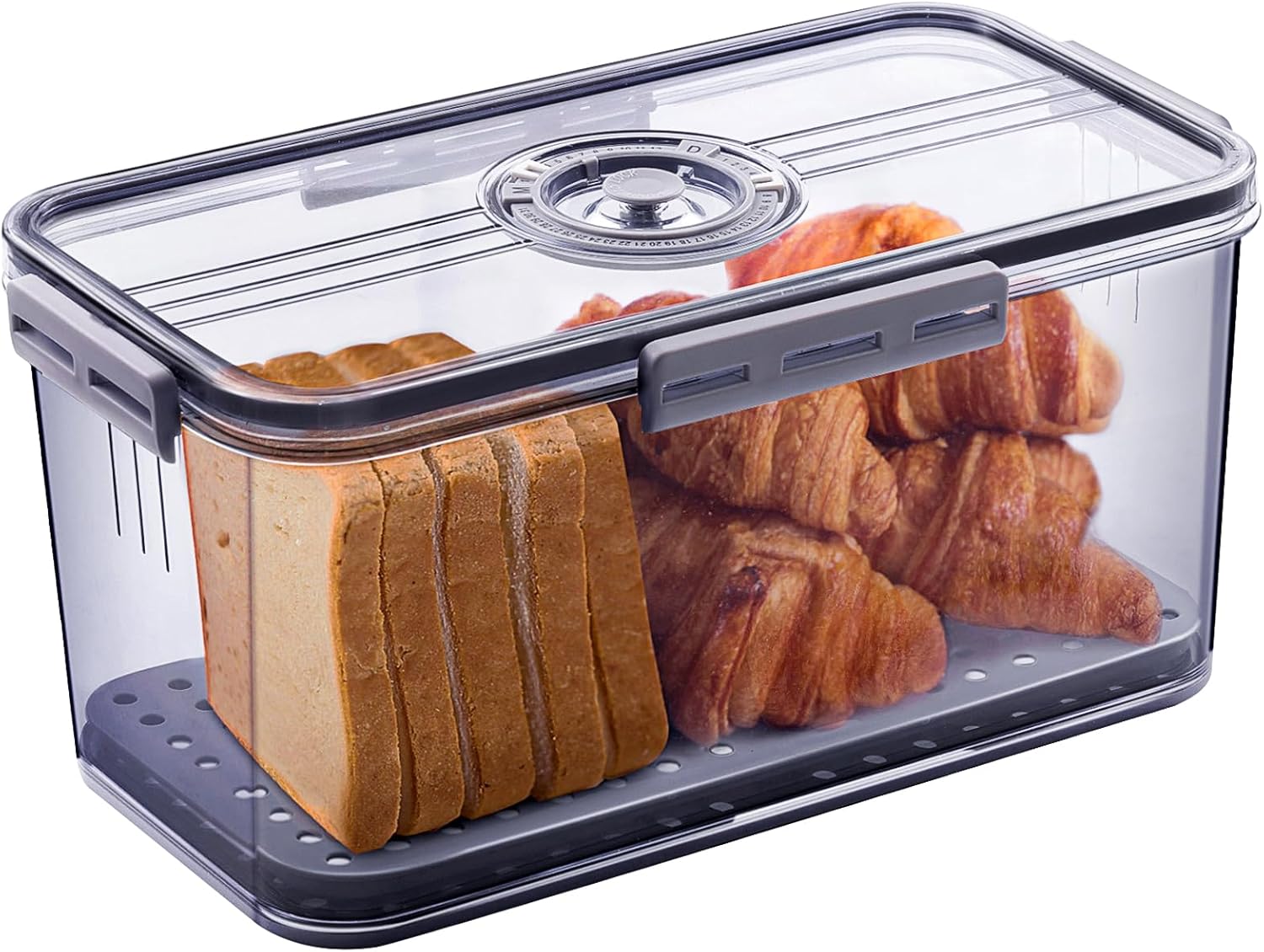 Bread Box Bread Boxes for Kitchen Counter Airtight, Time Recording Bread Storage...