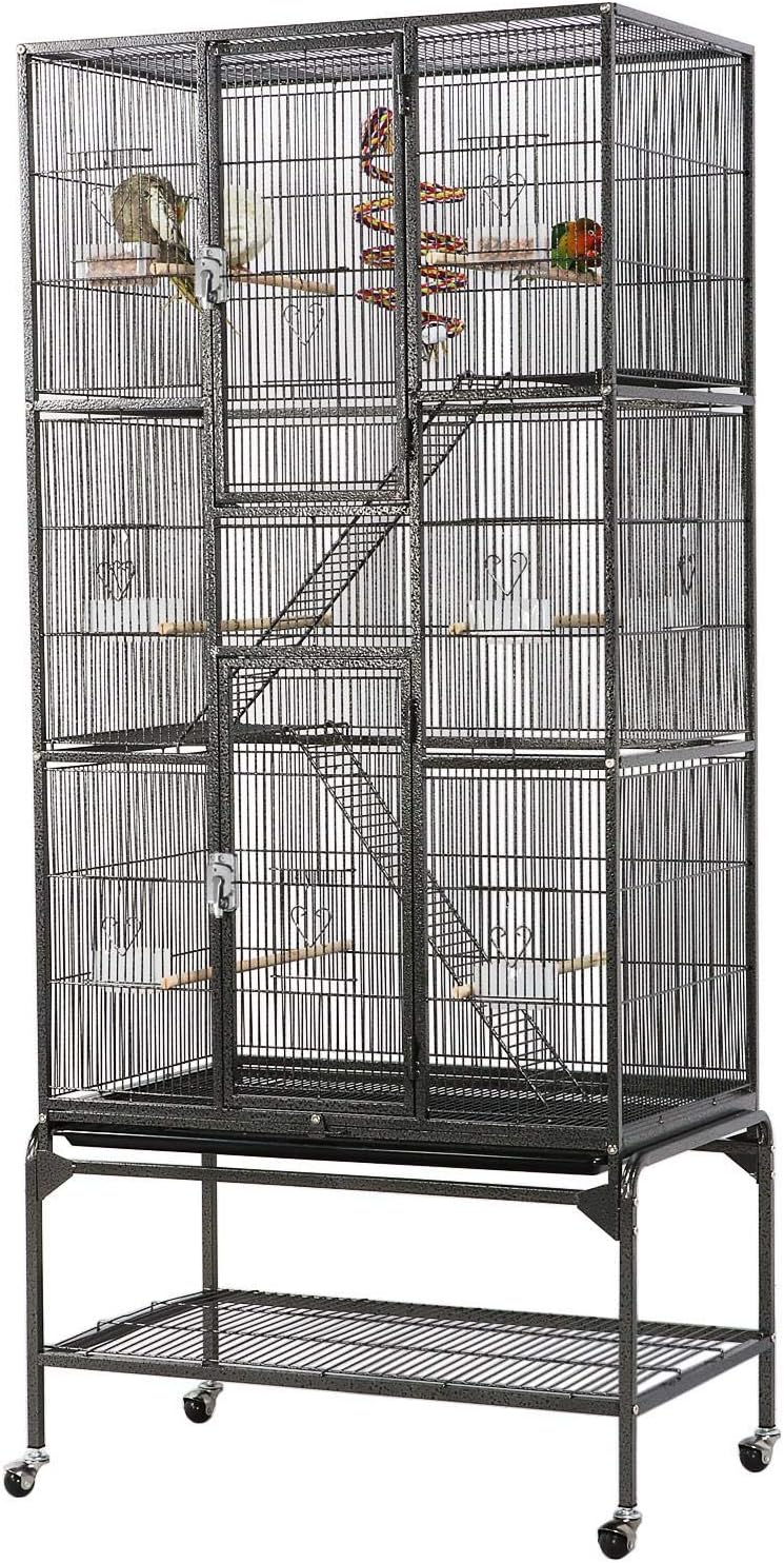Yaheetech 69-Inch Extra Large Bird Cage Metal Parrot Cage for Mid-Sized Parrots...