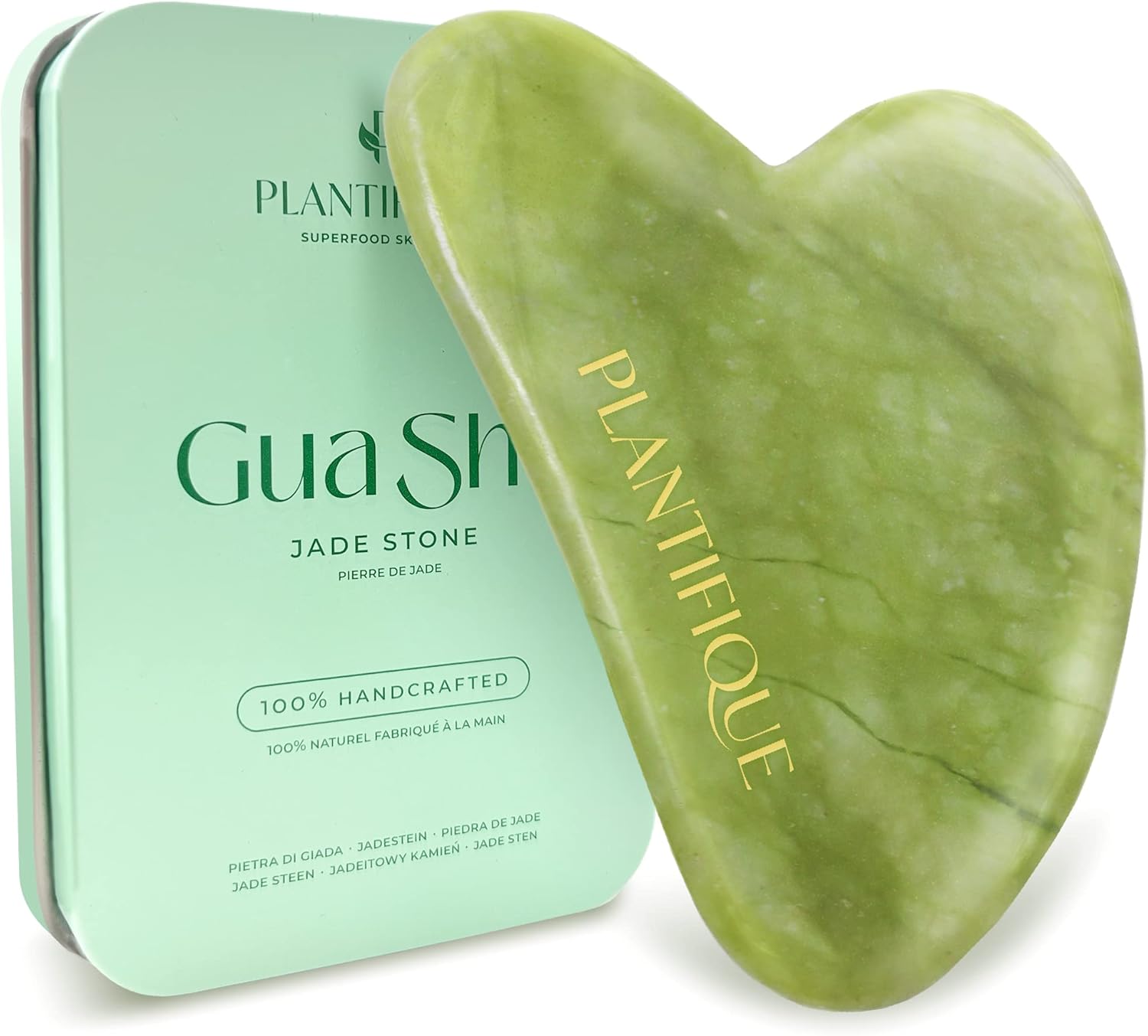 Plantifique Gua Sha Jade Tool for Face - Gua sha Stone - Jade Stone Guasha - Val...