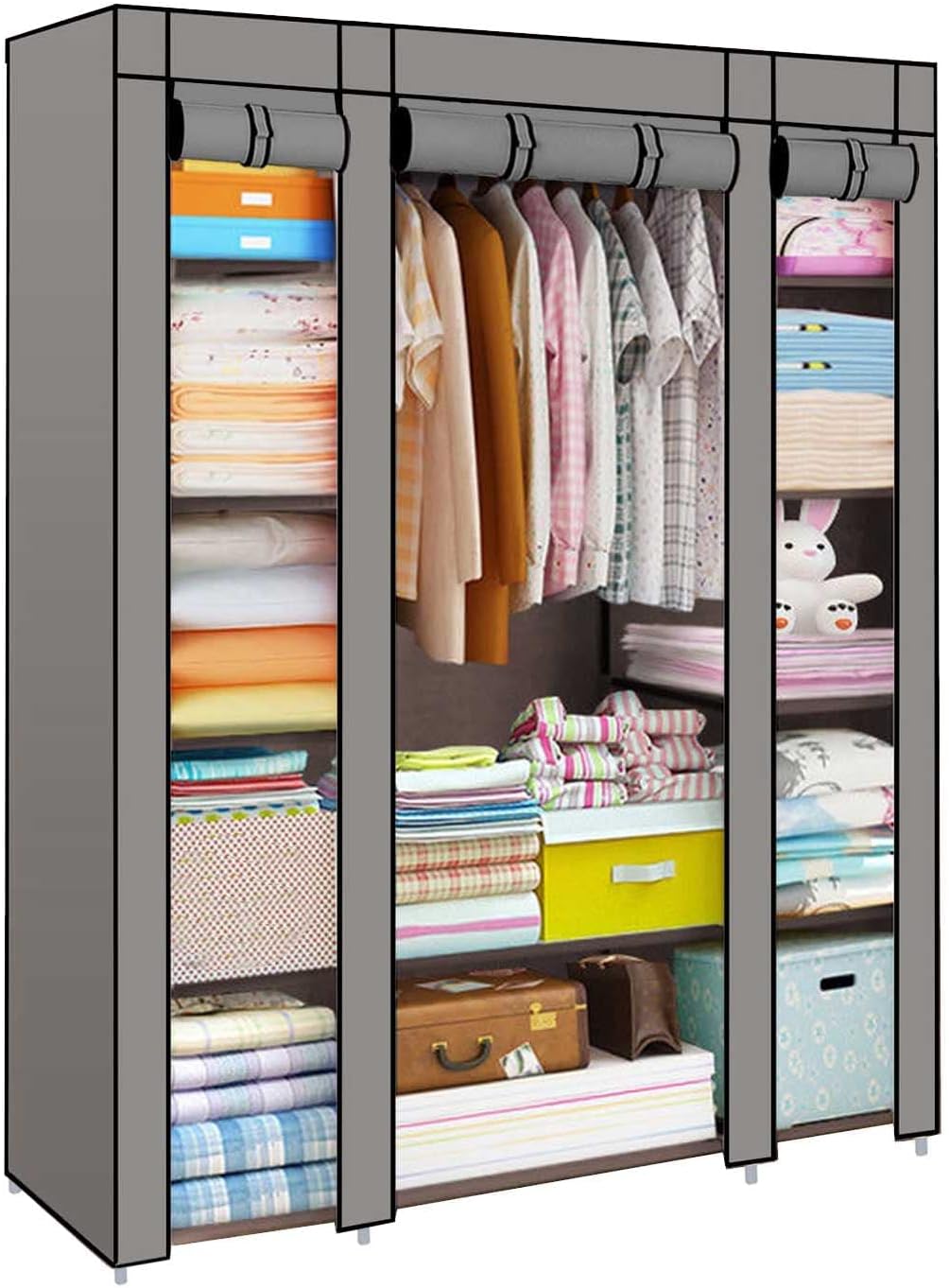 Trintion Fabric Canvas Wardrobe Cloth Wardrobes For Bedroom Clothes Storage Orga...