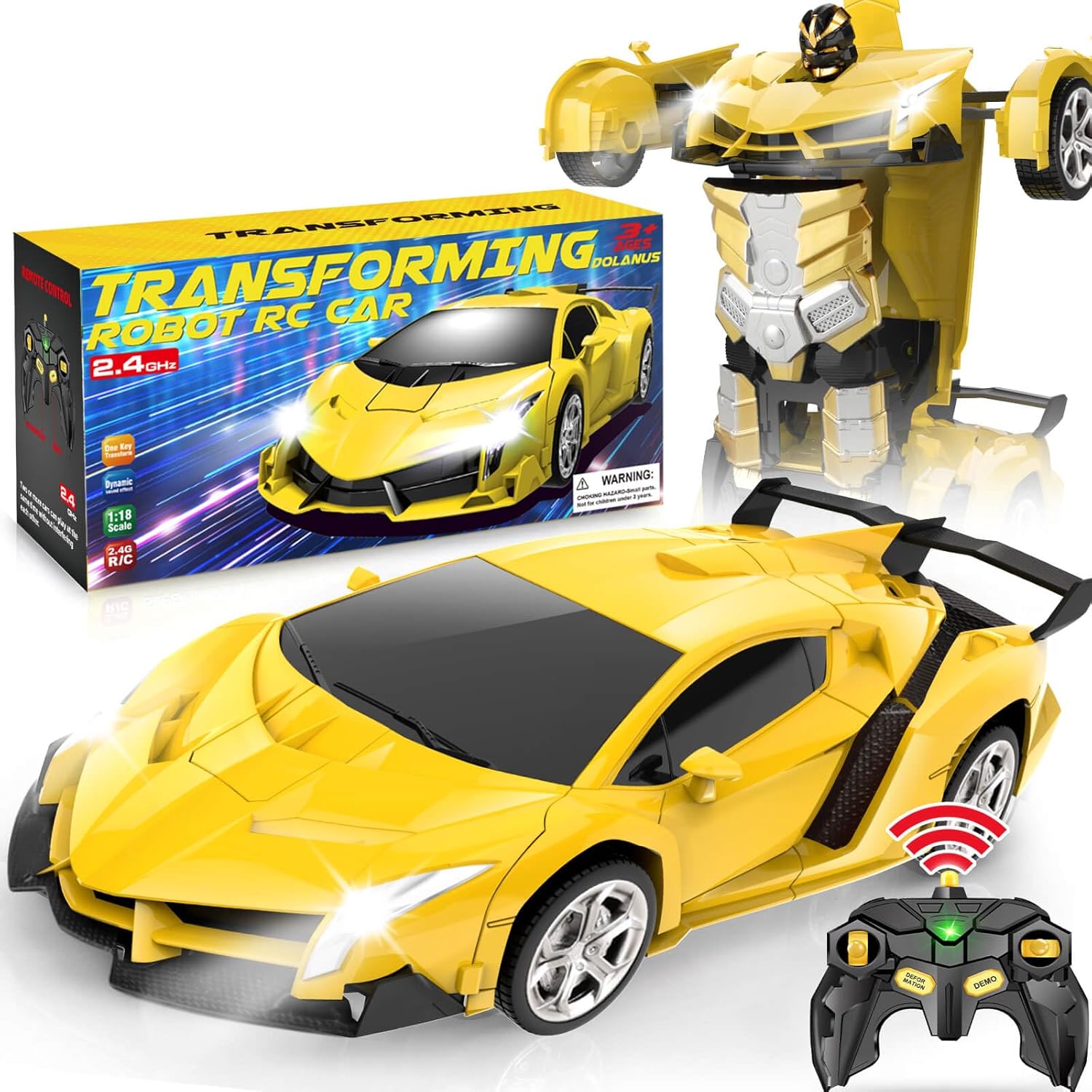Dolanus Remote Control Car - Transform Robot RC Cars, Toys for Ages 5-7, Kids To...