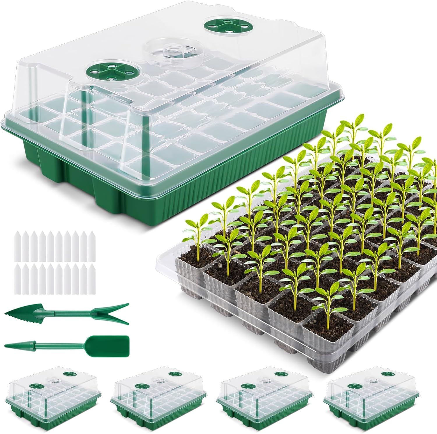YAUNGEL Seed Trays, Thicken Propagator XL Growing Seedling Starter Durable Growi...