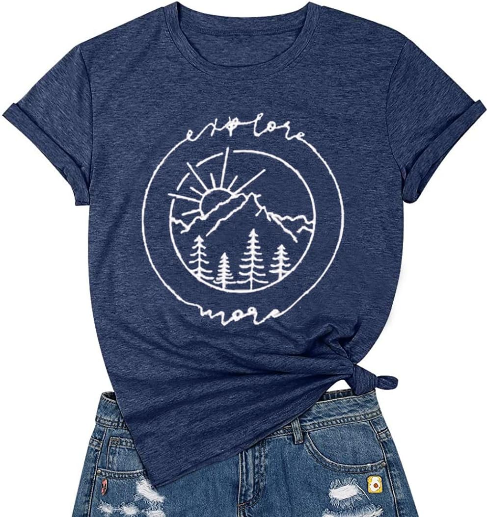 Women Hiking Mountain Tank Top Explore More Funny Graphic Shirts Adventure Worko...