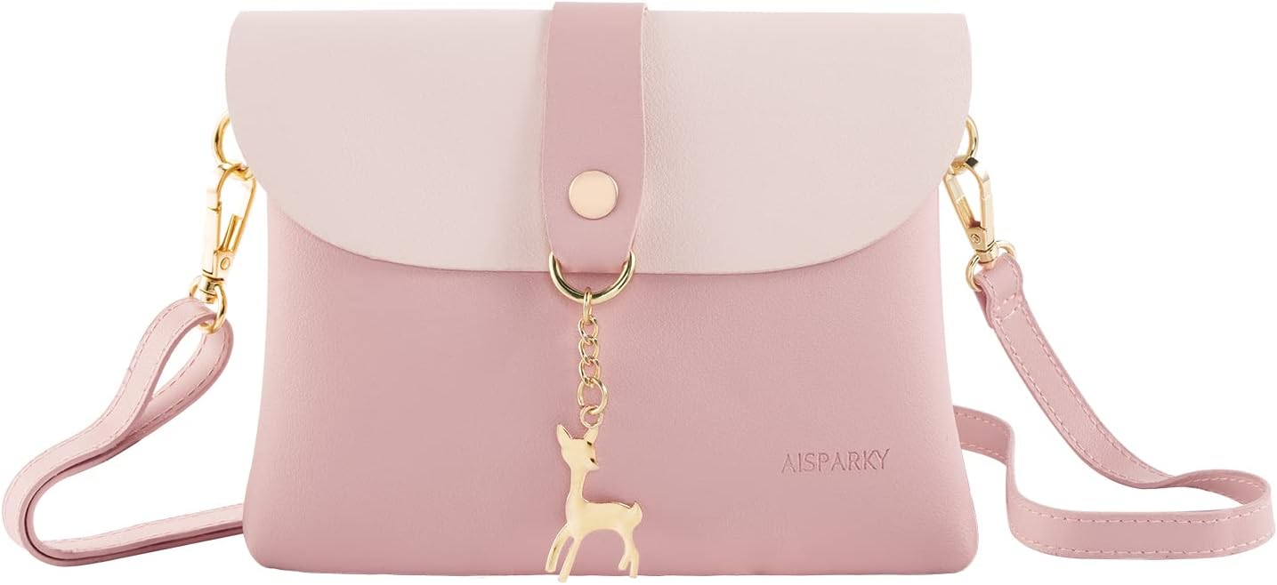 AISPARKY Small Cross Body Bag for Girls PU Leather Shoulder Handbag Cross Body P...