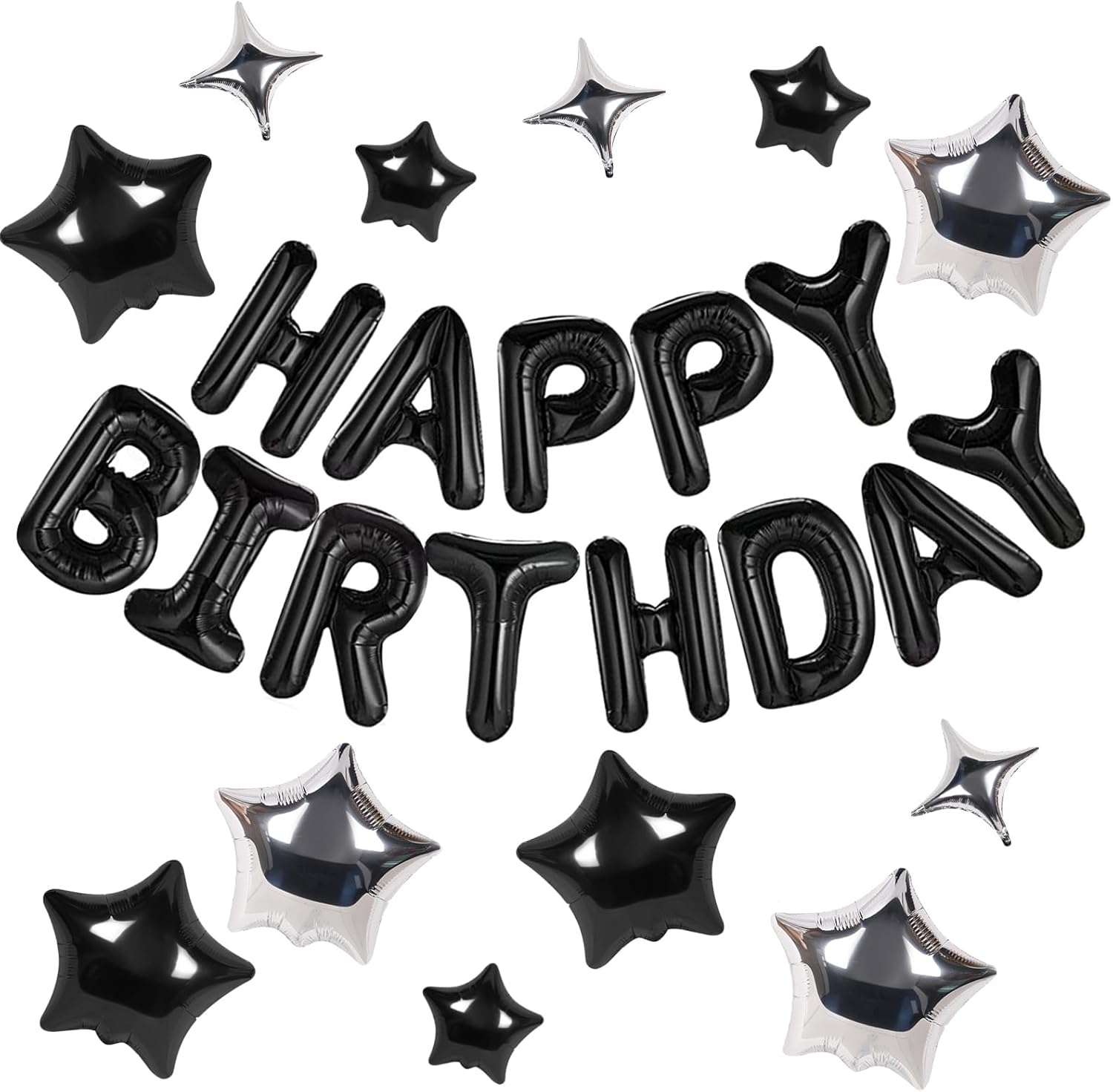 CANREVEL Happy Birthday Banner 13pcs 16 Inch Mylar Foil Letters with 12pcs Star...