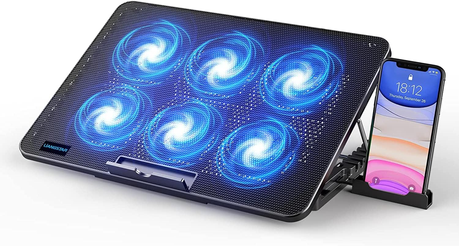 LIANGSTAR Laptop Cooling Pad, Laptop Cooler with 6 Quiet Fans at 2100RPM, Laptop...