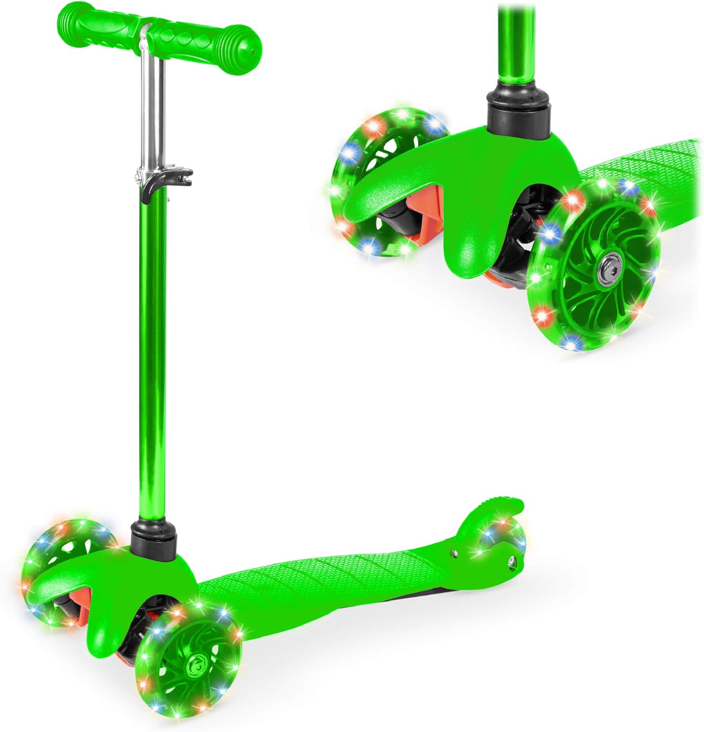 Best Choice Products Kids Mini Kick Scooter Toy w/ Light-Up Wheels, Height Adjus...