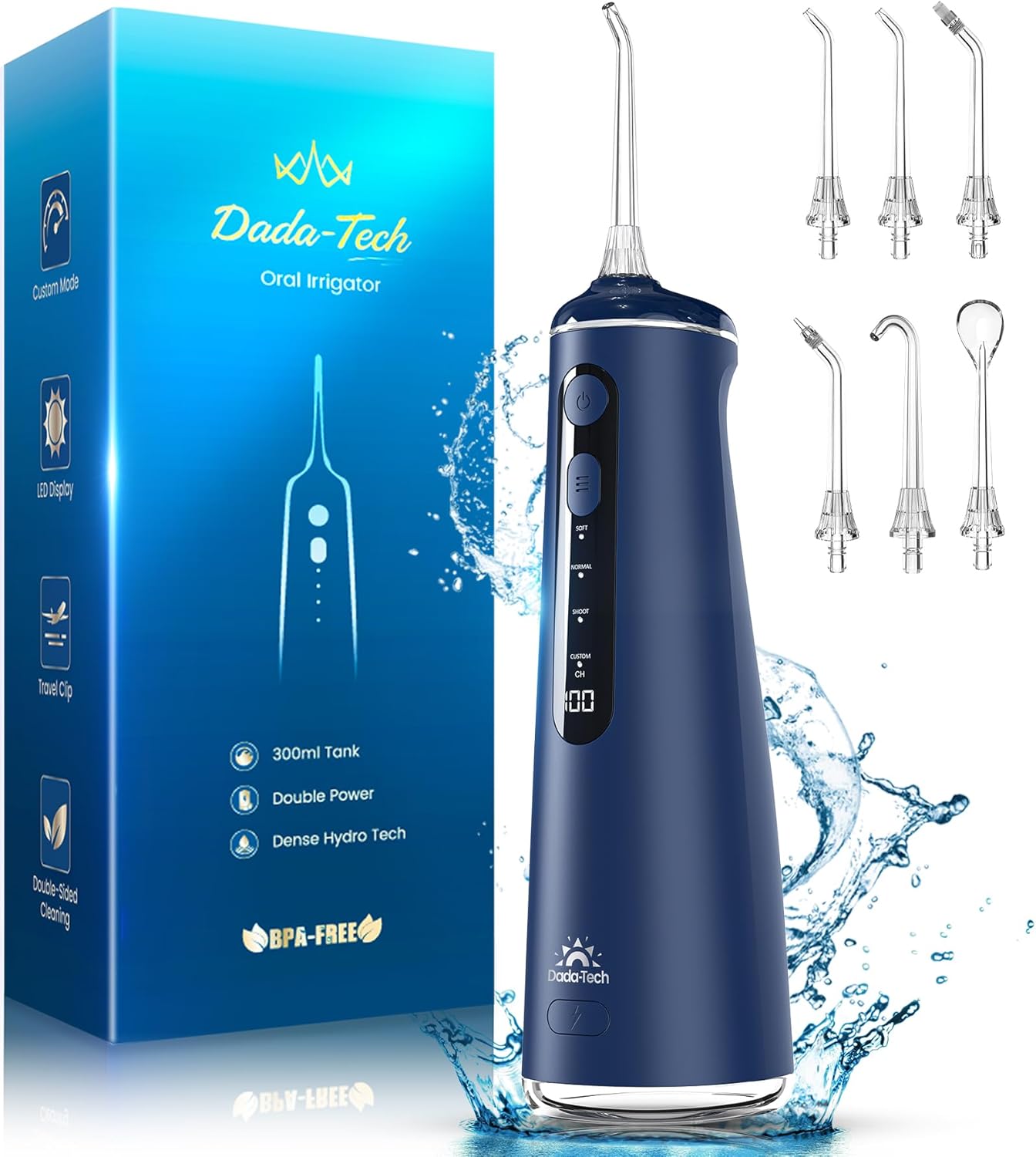 Water Flosser for Teeth Cordless Electric Oral Irrigator Portable Dental Cleaner...