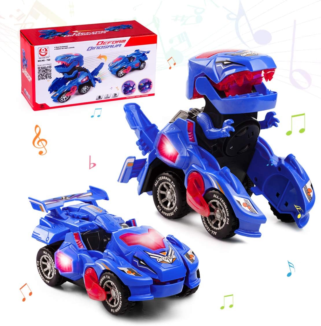 Highttoy Transforming Dinosaur Toys for Boys Age 3-7,Automatic Transforming Dino...