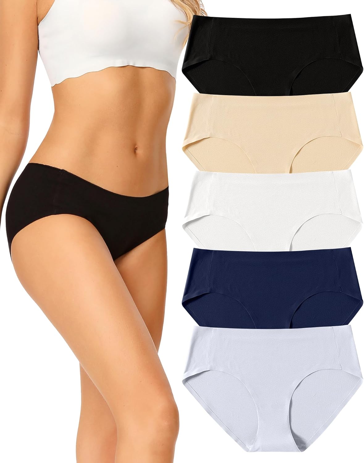 voenxe Women Seamless Hipster Underwear,Breathable Ladies Panties Bikini,No Show...