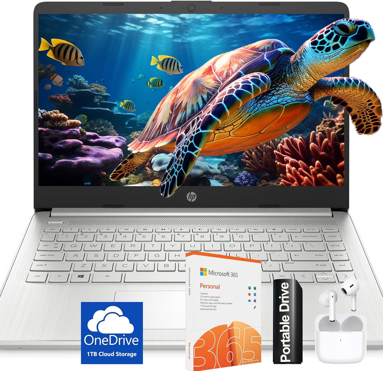 HP Ultralight 14 inch Laptop with Intel 4-Core Processor, Microsoft 365 and Wire...