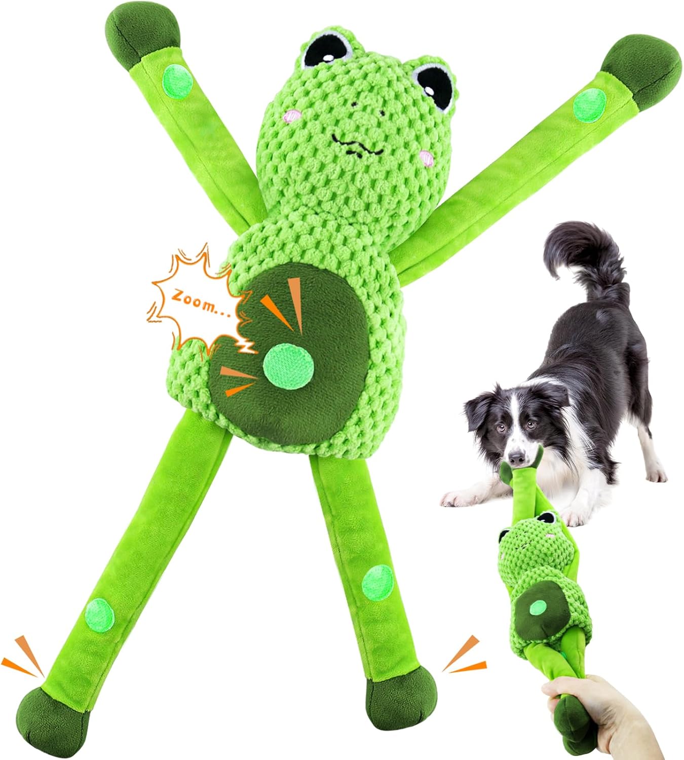 Large Squeaky Dog Toys : Plush Stuffed Dog Chew Toy with Soft Fabric-Interactive...
