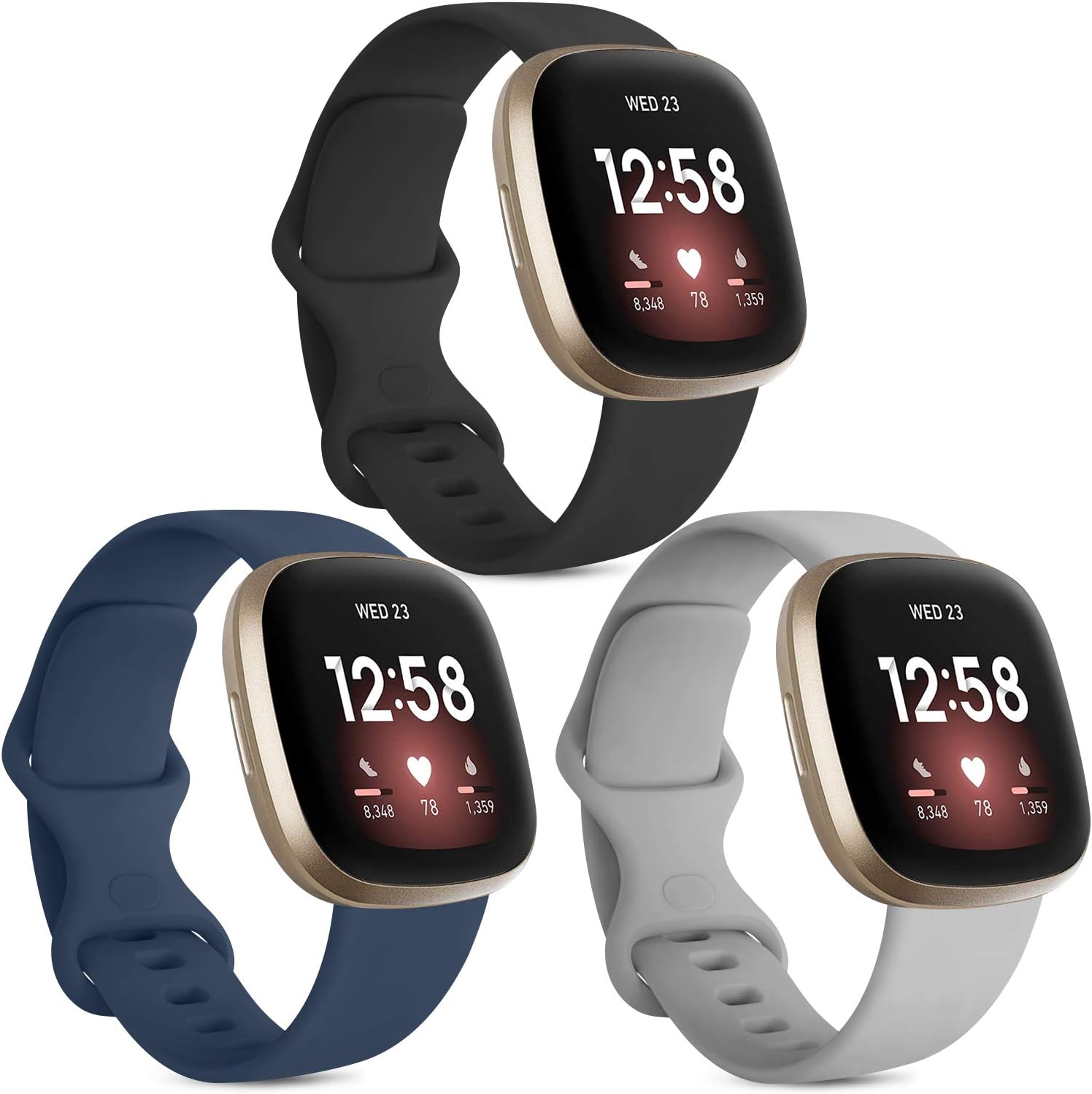 [3 Pack] Strap Compatible for Fitbit Versa 3 Strap/Fitbit Sense Strap/Fitbit Ver...