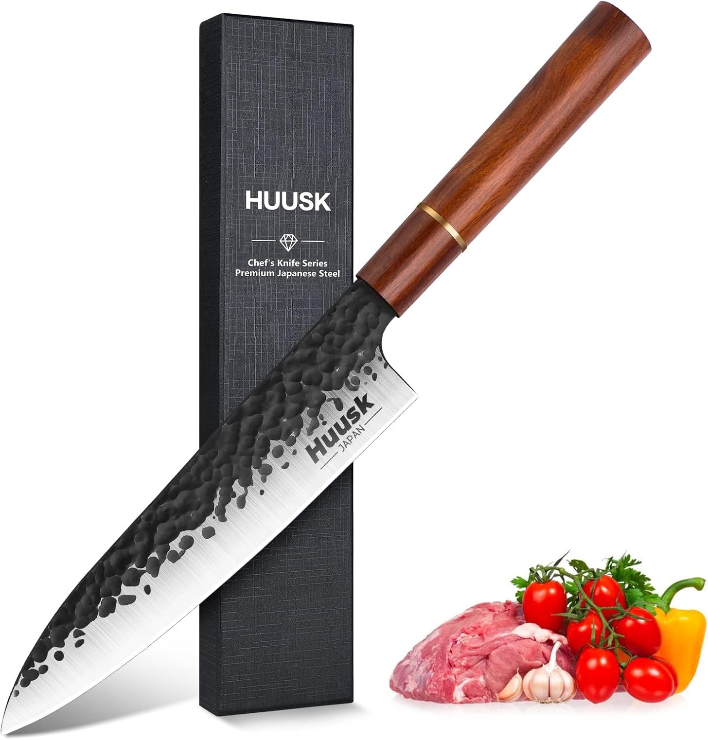Huusk Japan Chef Knife, 8 Inch Gyuto Knife Professional Japanese Chef Knife, Han...