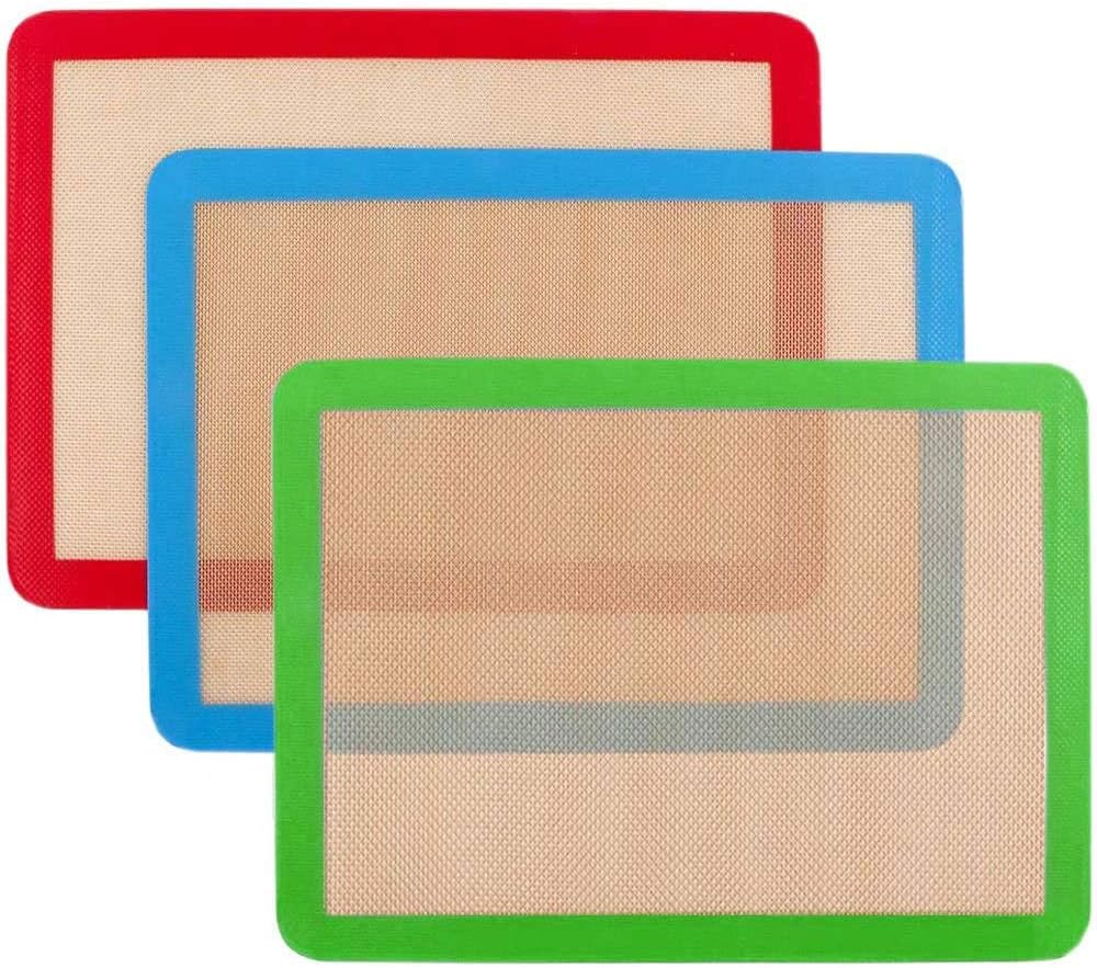 Silicone Baking Mat,NonStick Baking Mats (x3) Non-Slip Washable Reusable Heat Re...