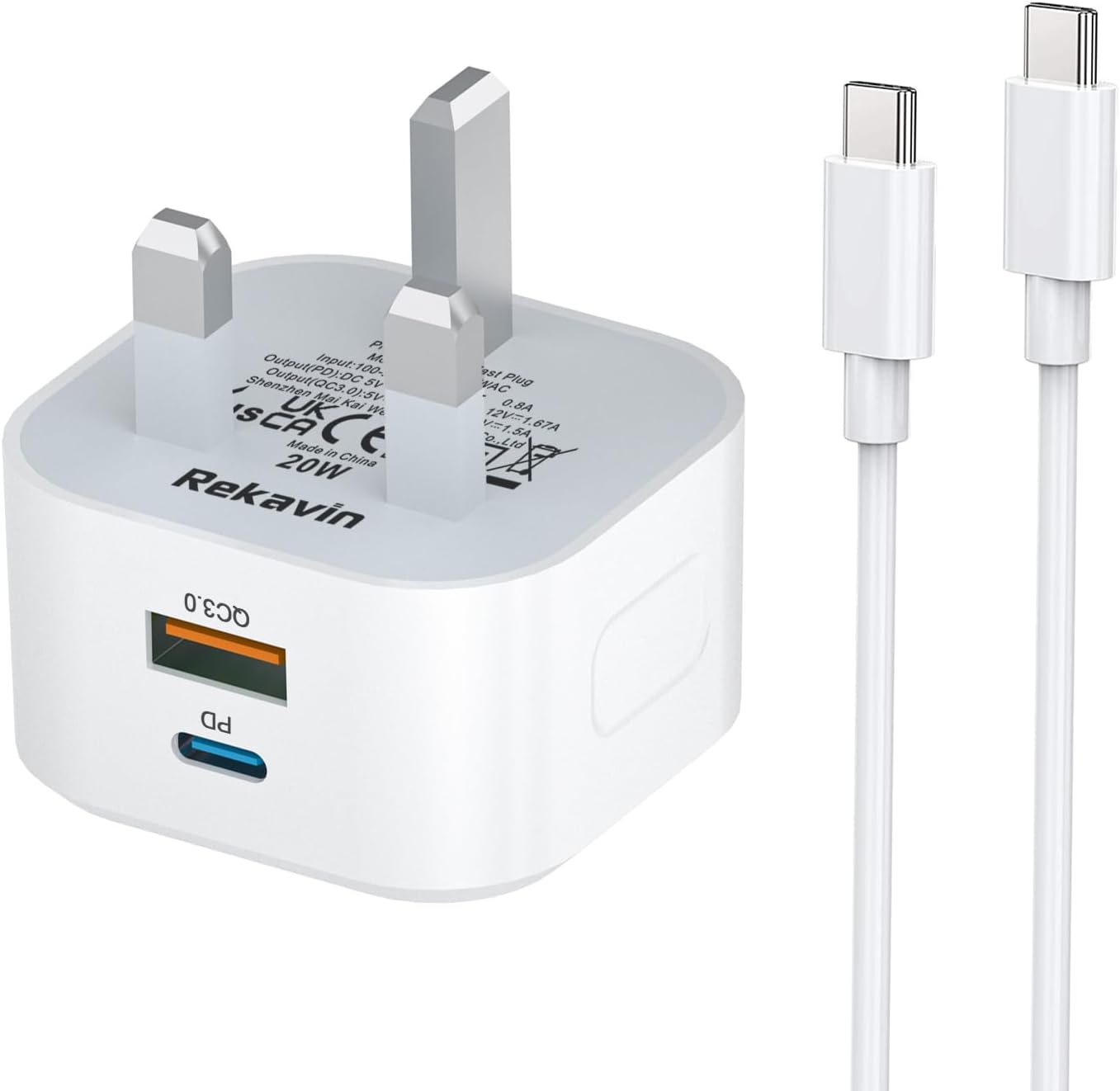 Samsung Phone Fast Charger Plug and Cable 1M,USB C Plug with Lead for Samsung Ga...